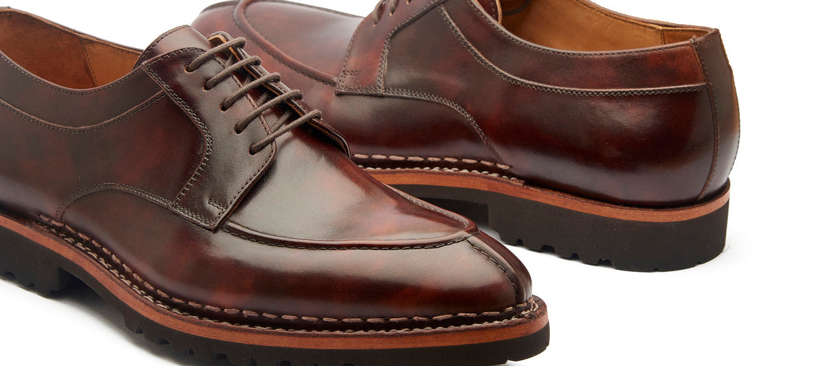 Deckard Dark Blue Bordeaux Split Wingtip Derby Casual Shoes - 44 EU / 10.5 US Dirk_Brogues_Derby_Blue_Suede_  main image 3