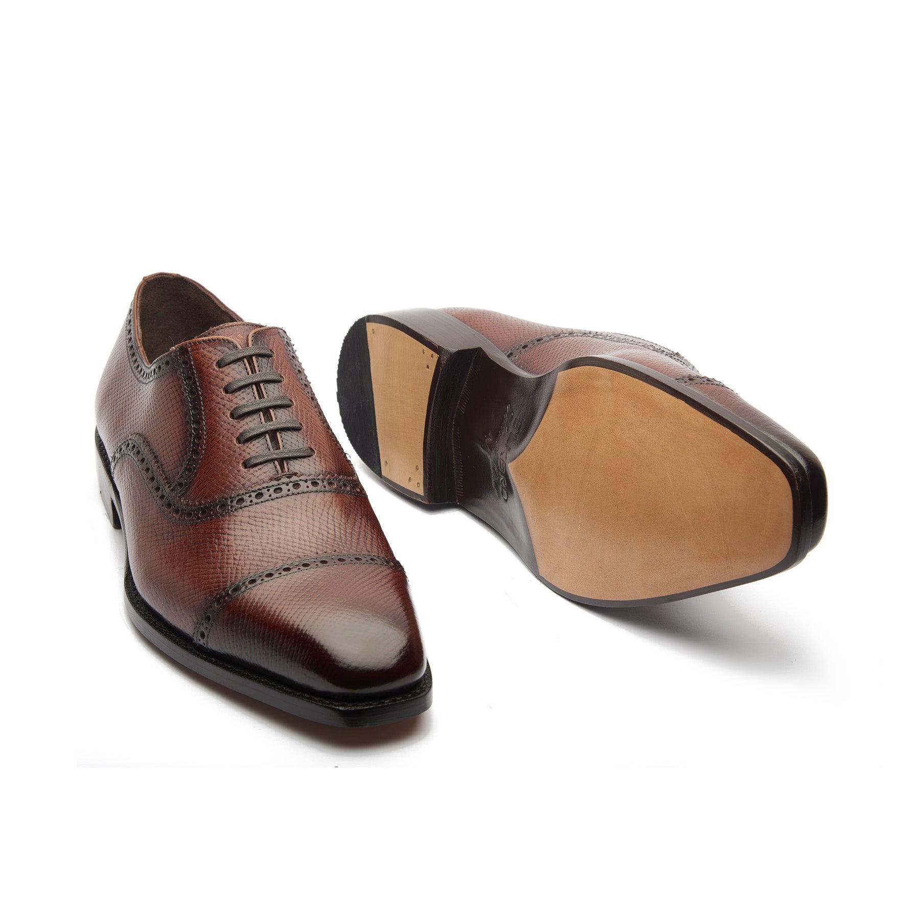 Bemer-X, Quarter Brogue Oxford - Cognac Hatch-grain | Hand Welted Contemporary Classics