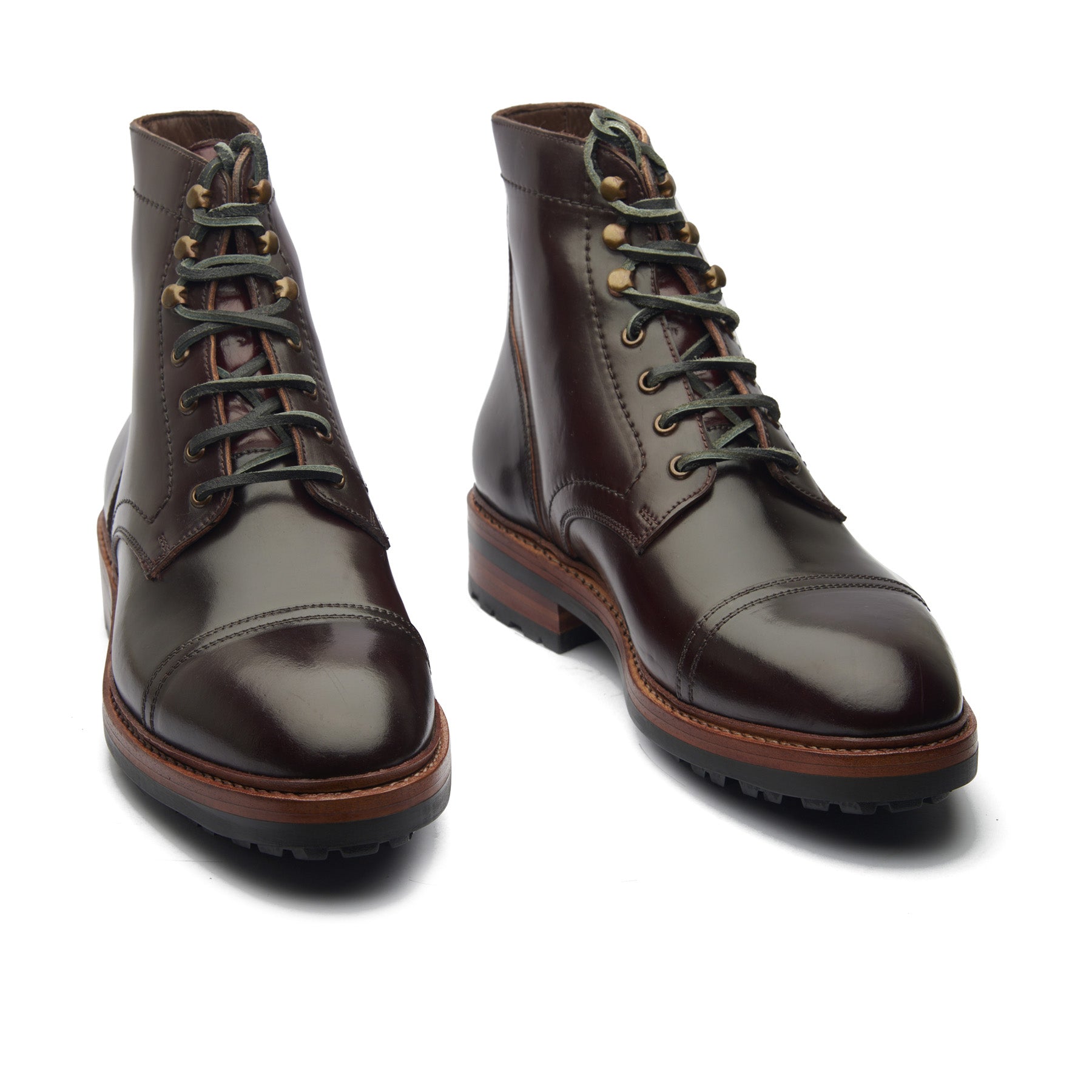 Dixon, Cap-Toe Derby Boot - Shell Cordovan Color#8 | Hand Welted Cordovan Series