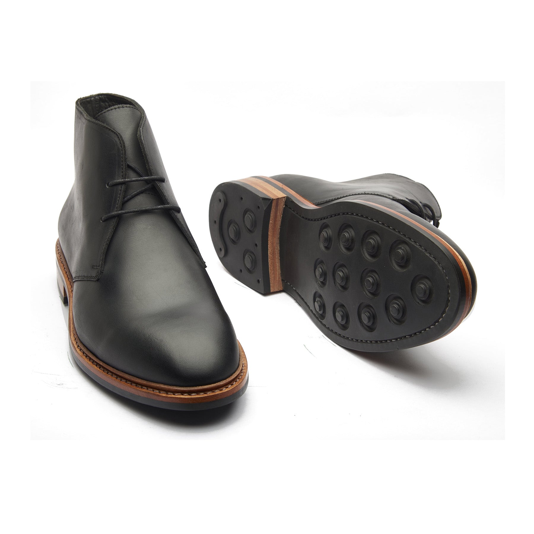 Fenrir, Chukka Boot - Black Waxy Pullup | Storm Welt Construction | Hand Welted Stout Boots