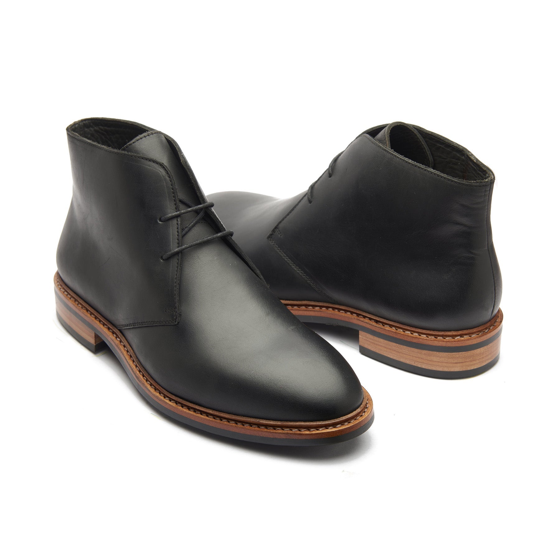 Fenrir, Chukka Boot - Black Waxy Pullup | Storm Welt Construction | Hand Welted Stout Boots