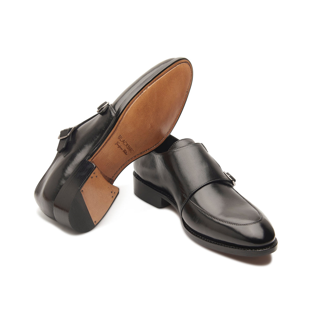 Luigi, Double Monk Strap - Black | The Classics - BLKBRD SHOEMAKER
