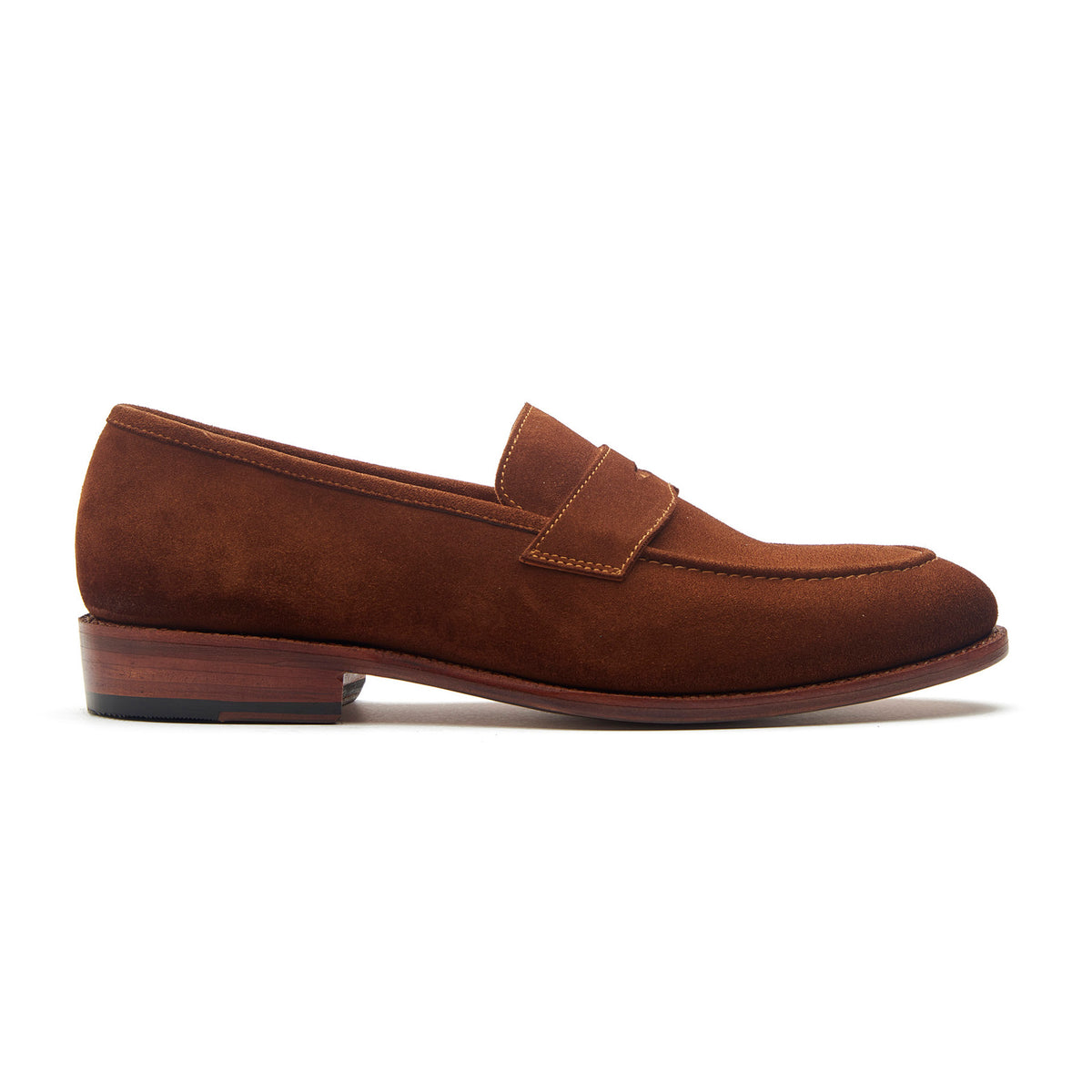 PAOLO GOLDE-L UNISEX CALF LEATHER Slip-On Suede Loafers in Dark Brown Sz 9M new New ANTONIO PAOLO Brown Suede Black Rubber Soles Driving  main image 3