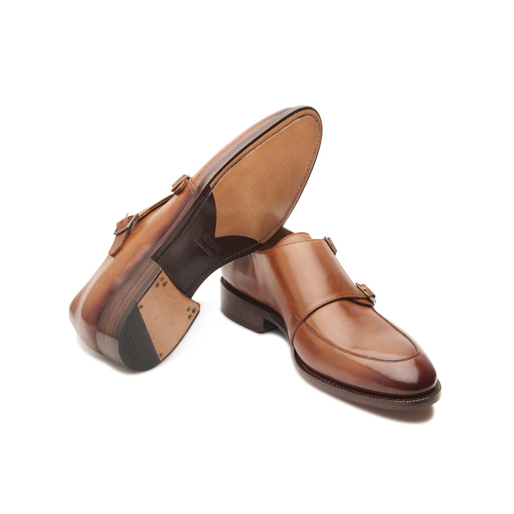 Luigi, Double Monk Strap - Chestnut | The Classics - BLKBRD SHOEMAKER