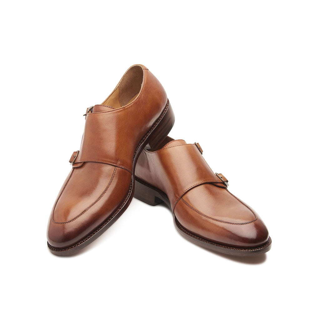 Luigi, Double Monk Strap - Chestnut | The Classics - BLKBRD SHOEMAKER