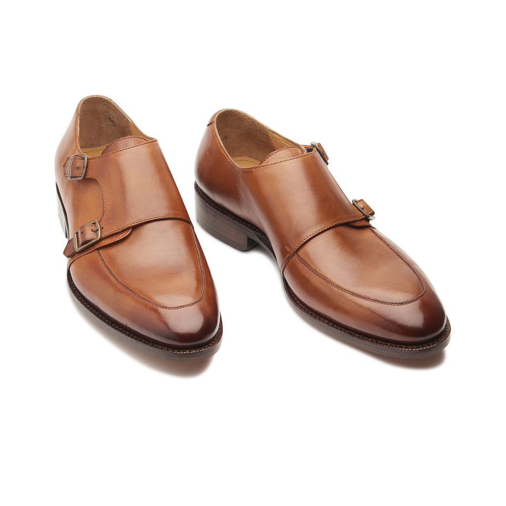 Luigi, Double Monk Strap - Chestnut | The Classics - BLKBRD SHOEMAKER