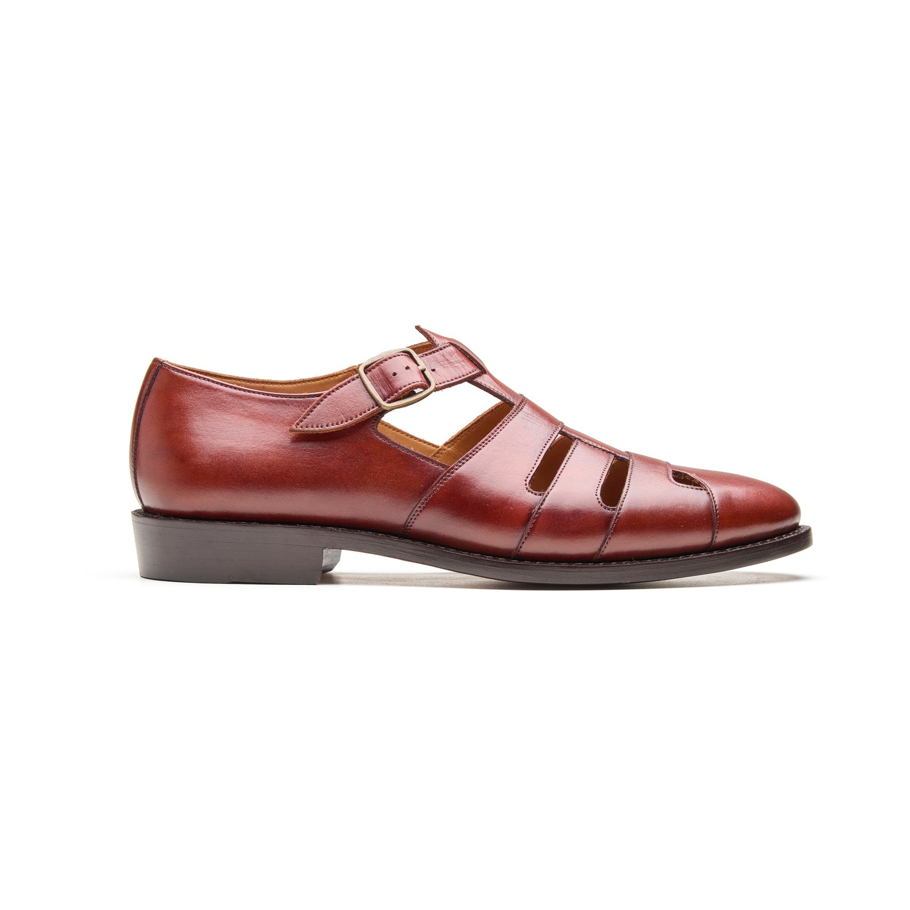 Gurkha Sandal in Chestnut Leather – Hand Welted Summer Shoe