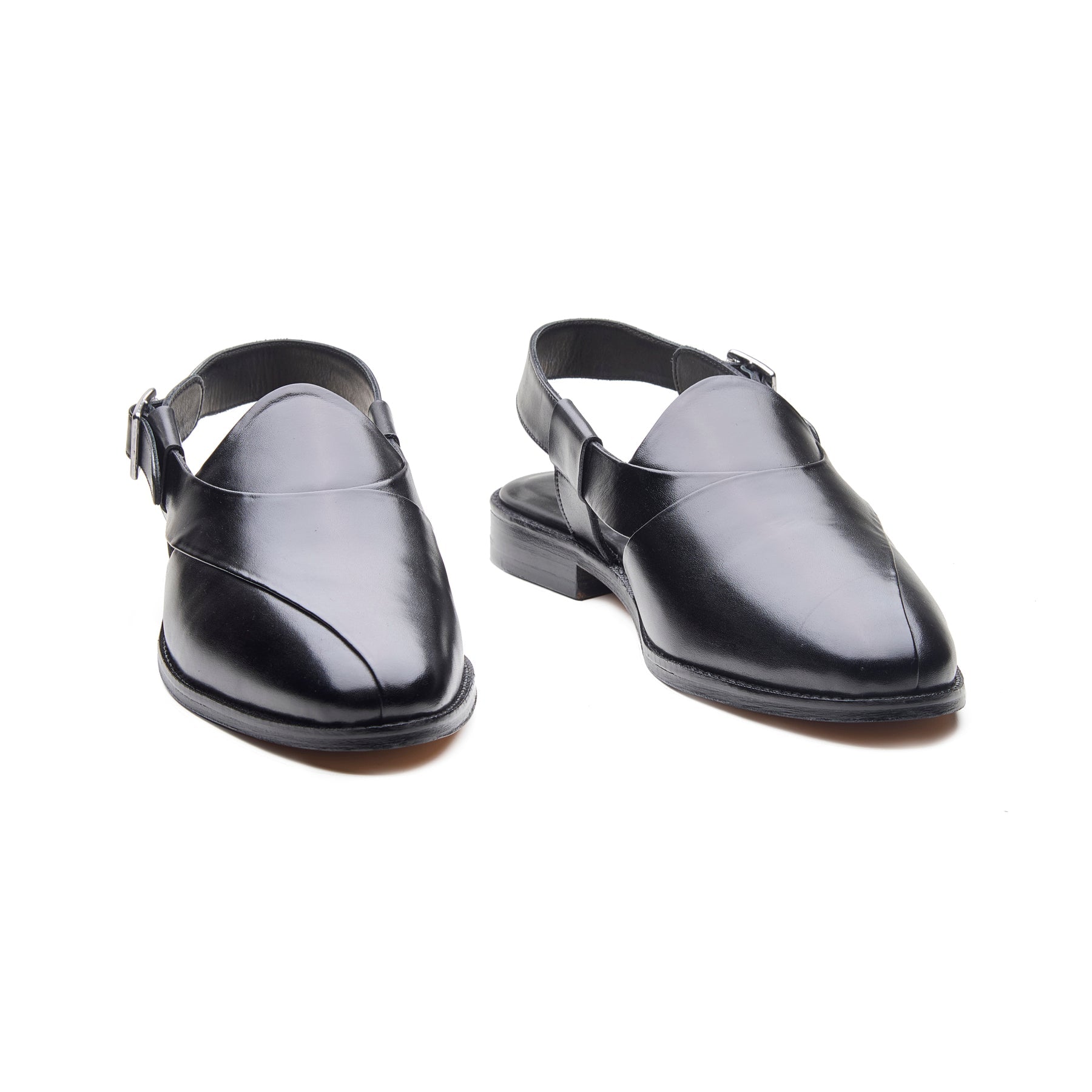 Peshawari, Closed-Toe Sandal - Black | Rajputana Collection