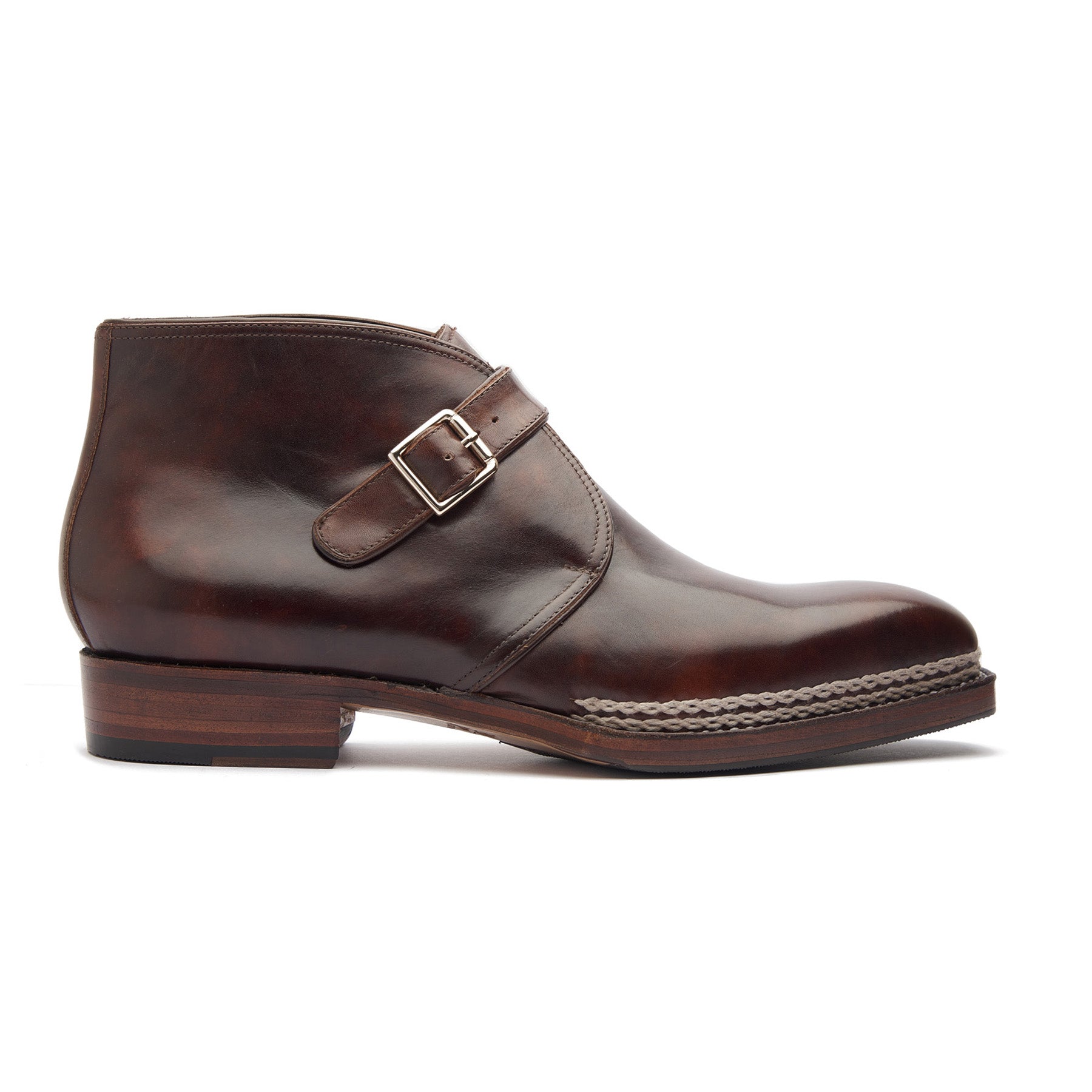 Veyron-X, Single Monk Chukka Boot - Chestnut Museum Calf | New Age