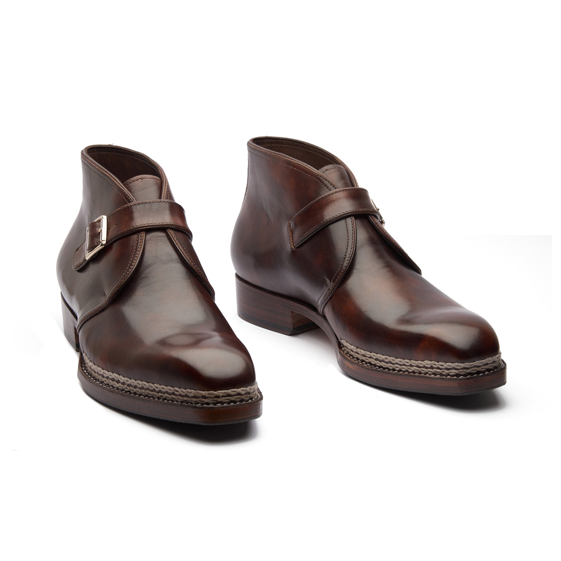 Veyron-X, Single Monk Chukka Boot - Chestnut Museum Calf | New Age