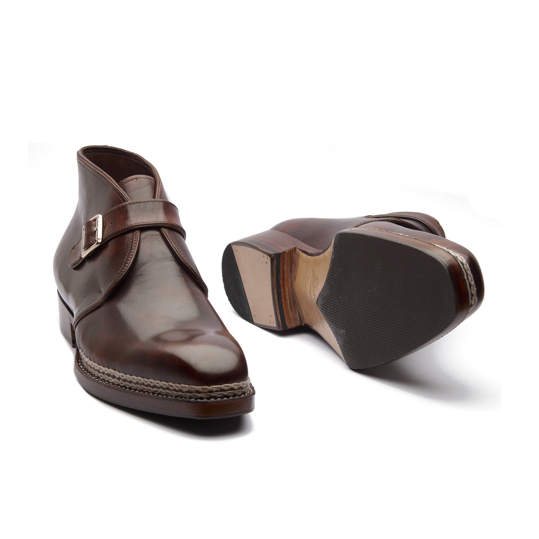 Veyron-X, Single Monk Chukka Boot - Chestnut Museum Calf | New Age