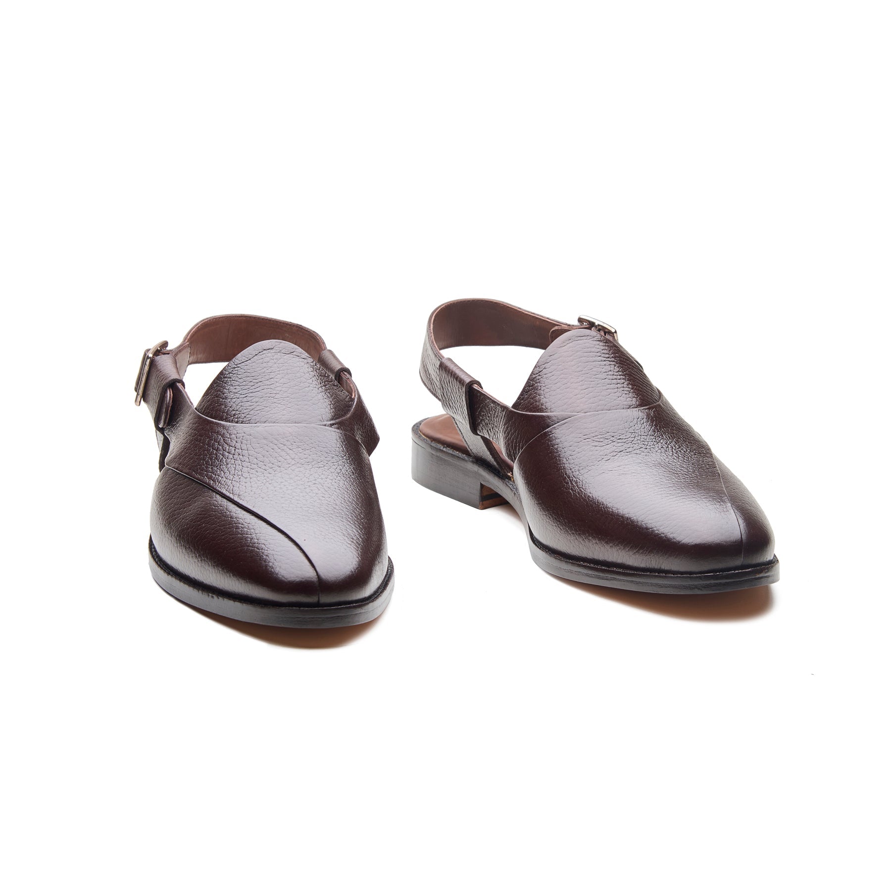 Peshawari, Closed-Toe Sandal - Brown Milled Grain | Rajputana Collection