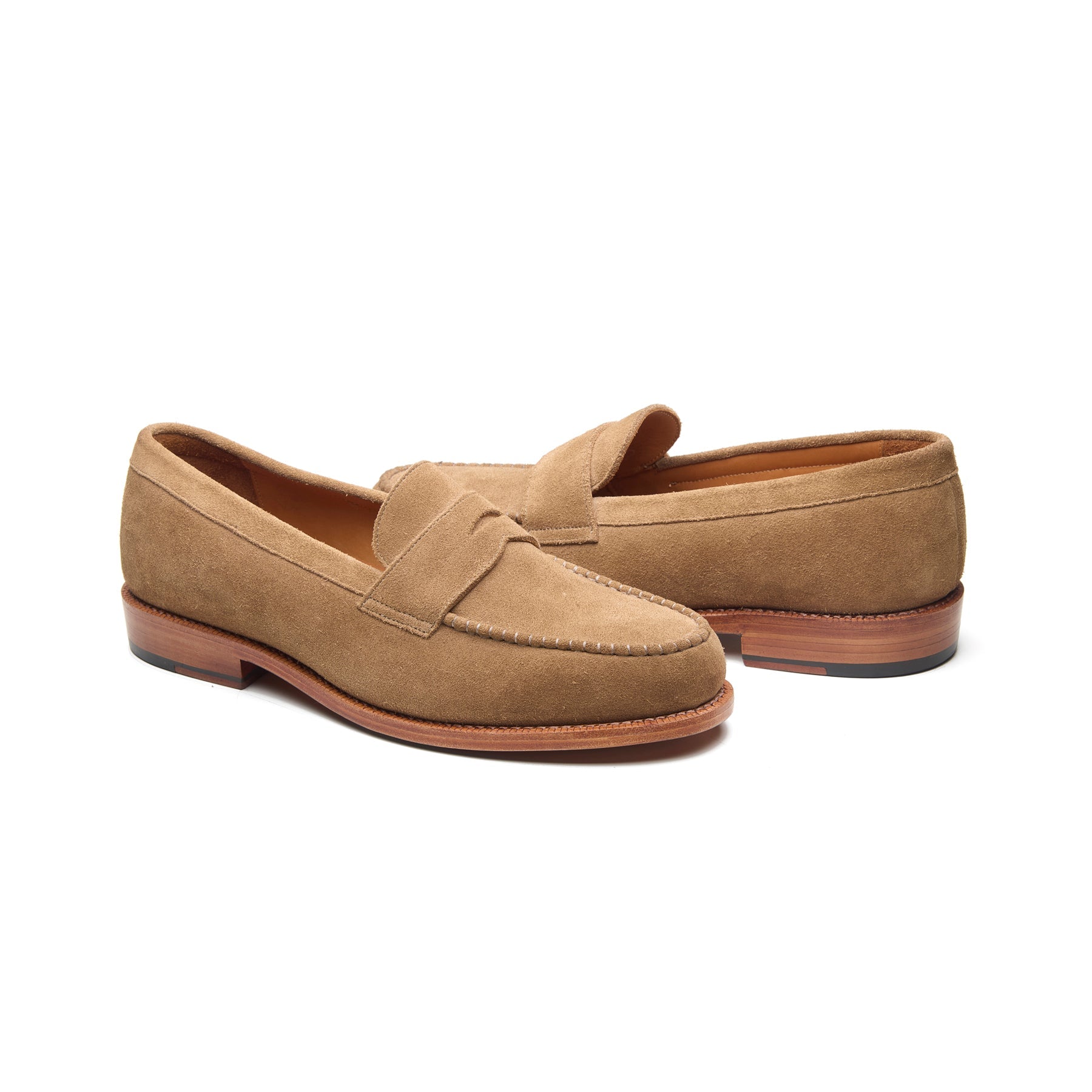 Boston, Handsewn Penny Loafer - Beige Kudu Reverse | Goodyear Welted