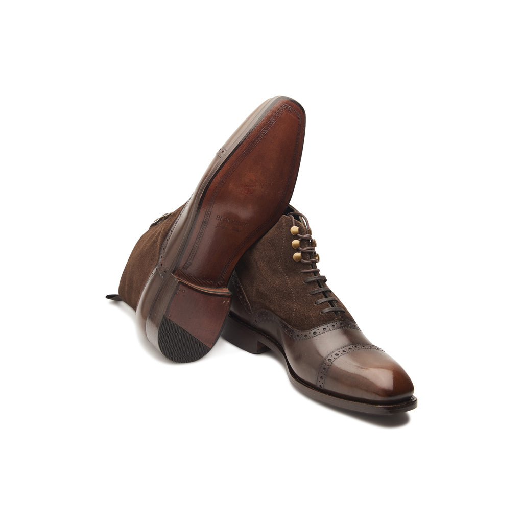 Vittorio, Captoe Oxford Boot - Brown | Made to Order - BLKBRD SHOEMAKER