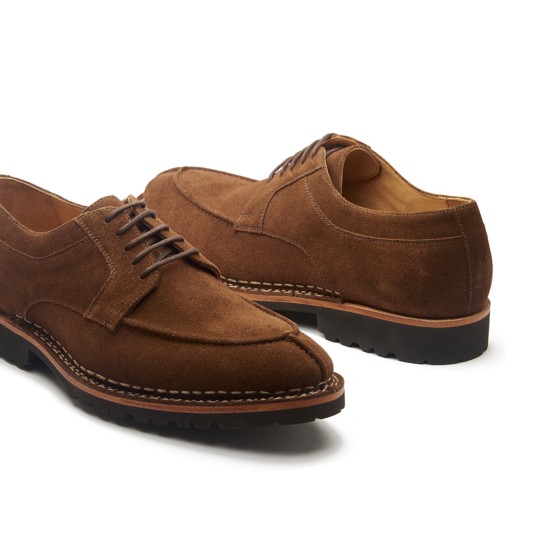Aurora, Split Toe Derby - Snuff Repello Suede | Norwegian Construction | Hand Welted New Age