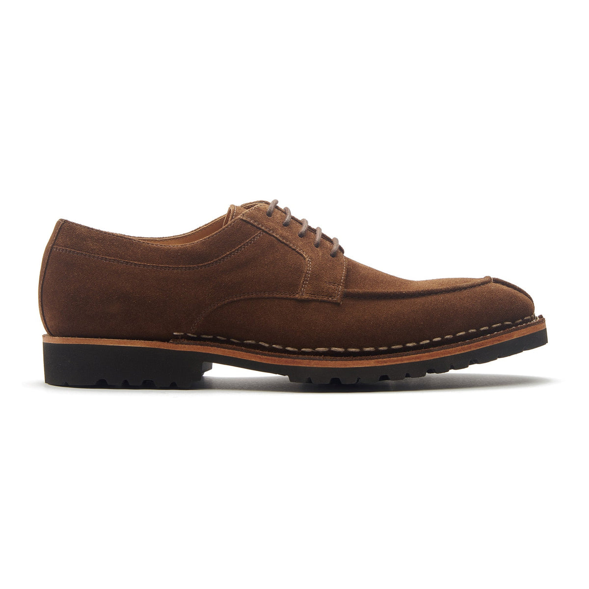 Aurora, Split Toe Derby - Snuff Repello Suede | Norwegian Construction