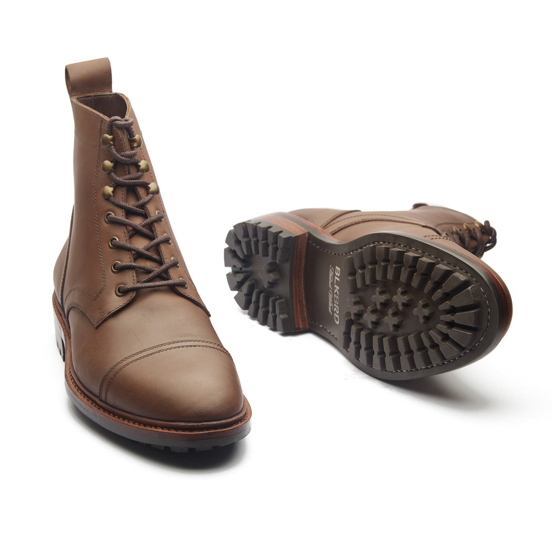Dixon, Cap-Toe Derby Boot - Brown Waxy Pullup | Hand Welted Stout Boots