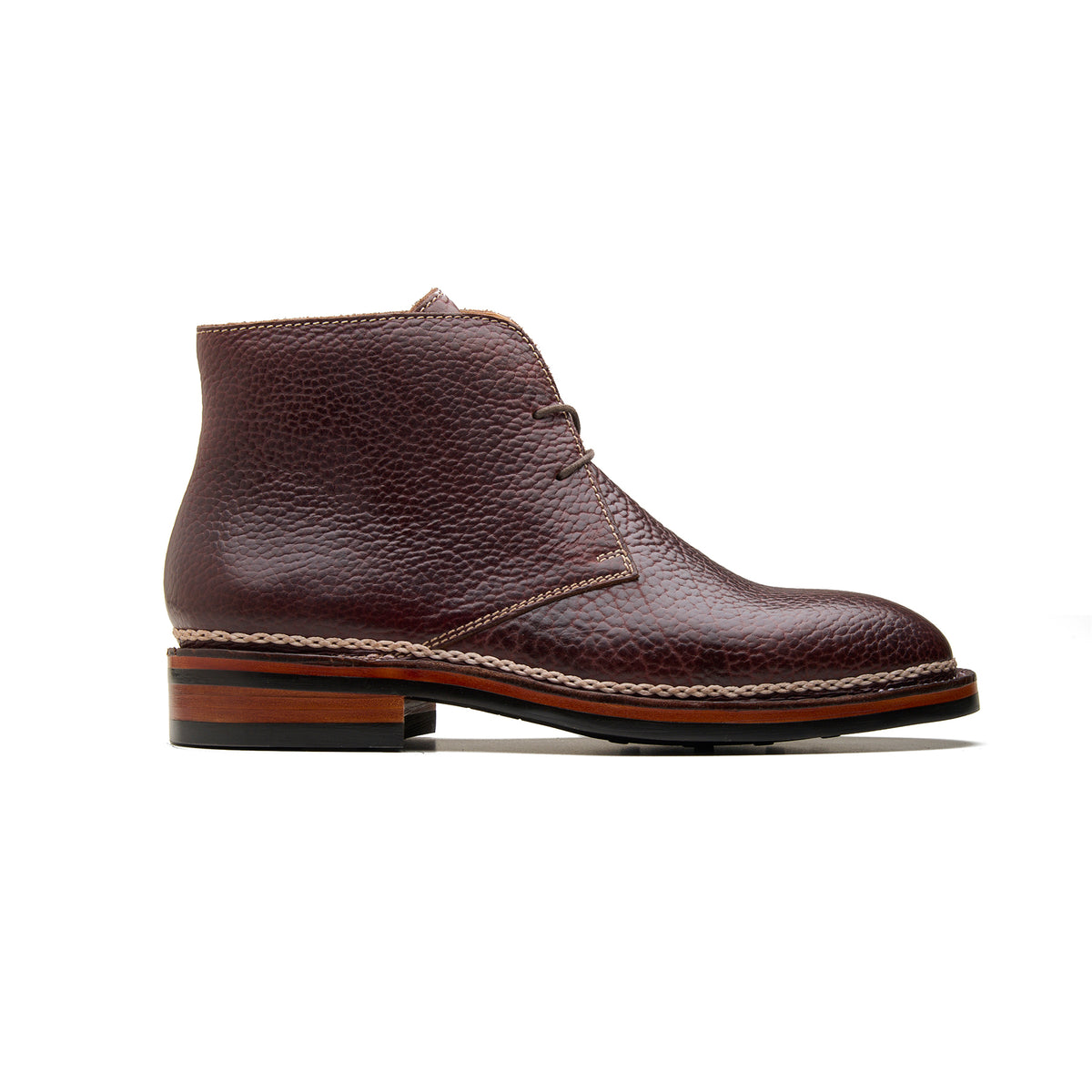 Vintage Hair On Hide Leather Chukka Boots German Polyacrylic Fleece Lined Crepe Fenrir-X, Chukka Boot - Chestnut Tan | Norwegian Construction main image 3
