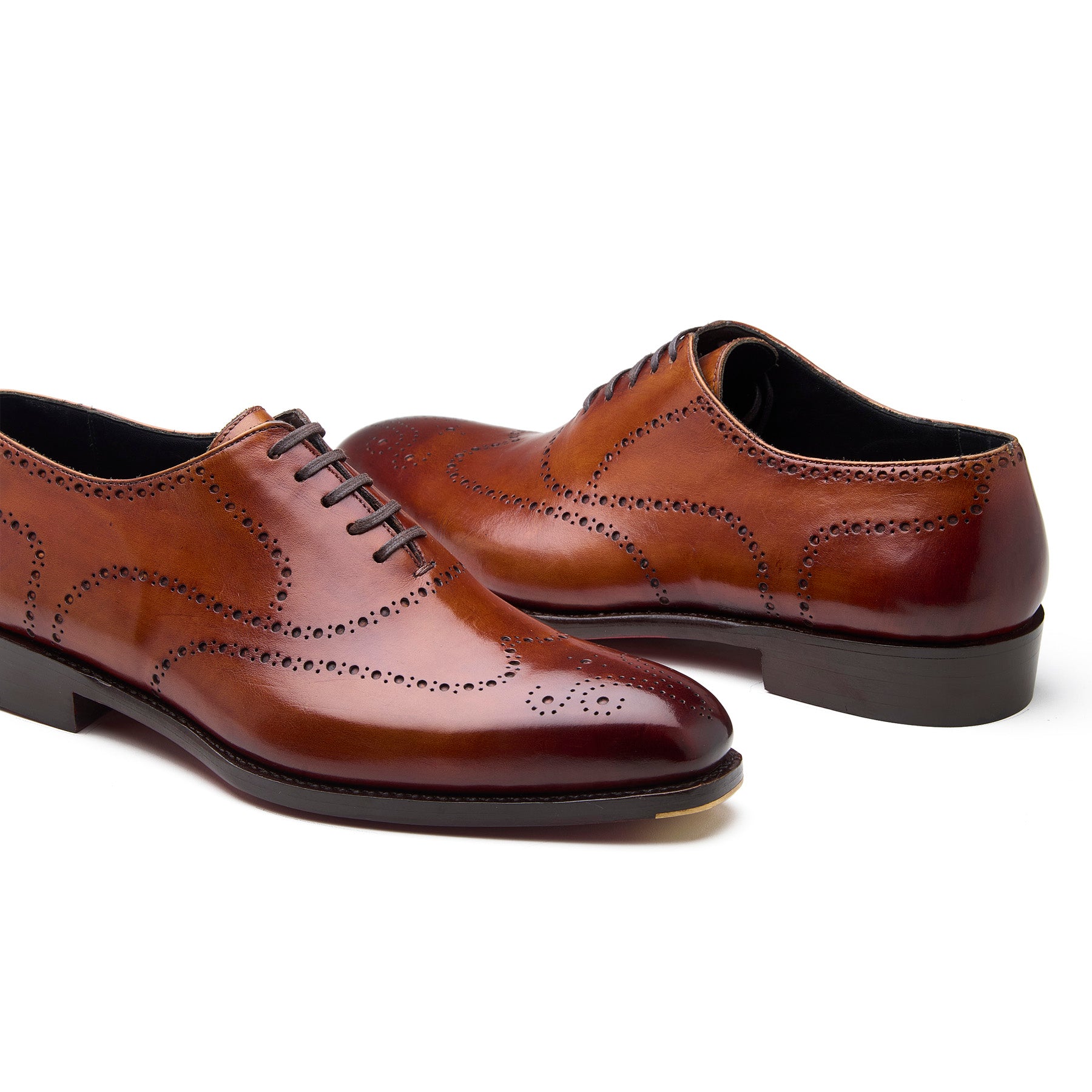 CONSTELLO, TRUE SEAMLESS | FAUX WINGTIP BROGUE, HAND WELTED - Bourbon Calf