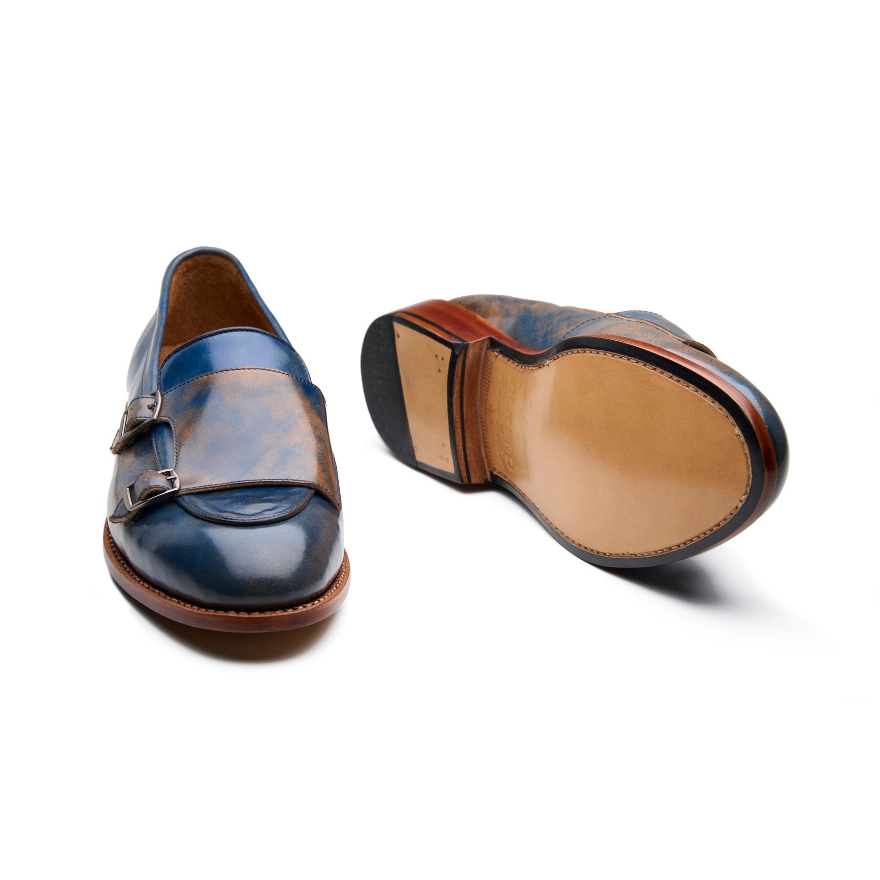 Myron, Monk-Strap Loafer - Shell Cordovan Marbled Blue | Cordovan Series
