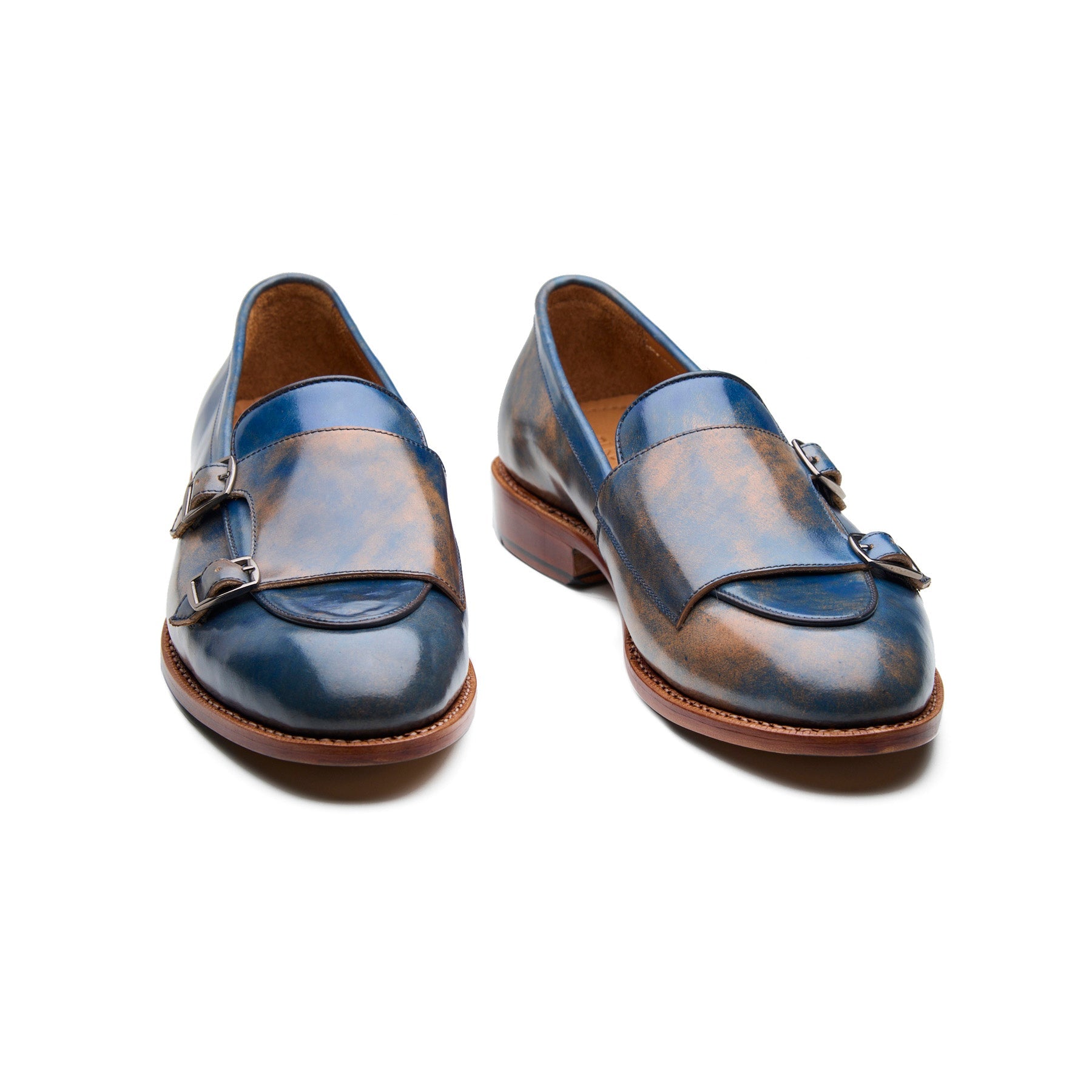 Myron, Monk-Strap Loafer - Shell Cordovan Marbled Blue | Cordovan Series