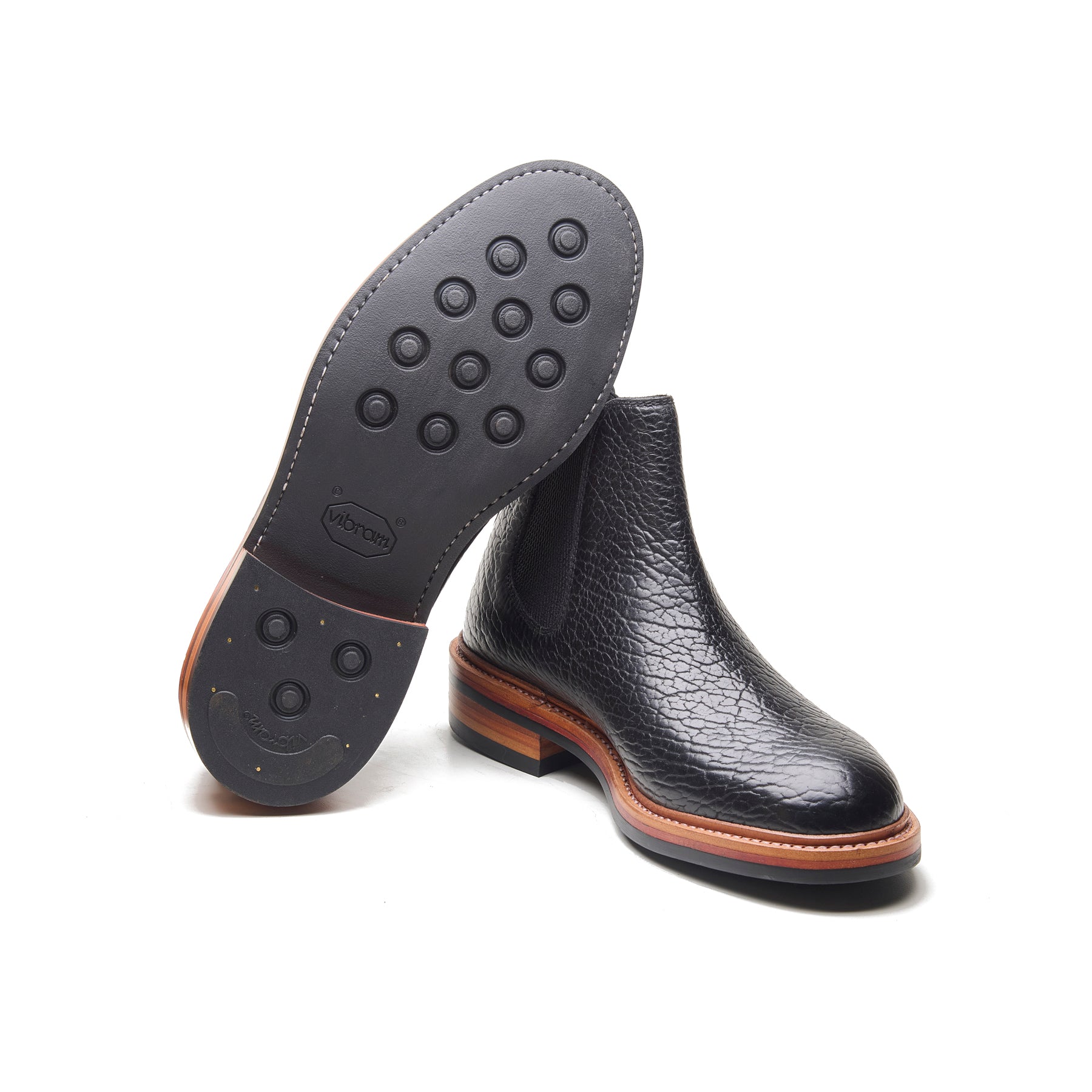 Tomahawk, Chelsea Boot – Black Shrunken Bison | BLKBRD 4.0