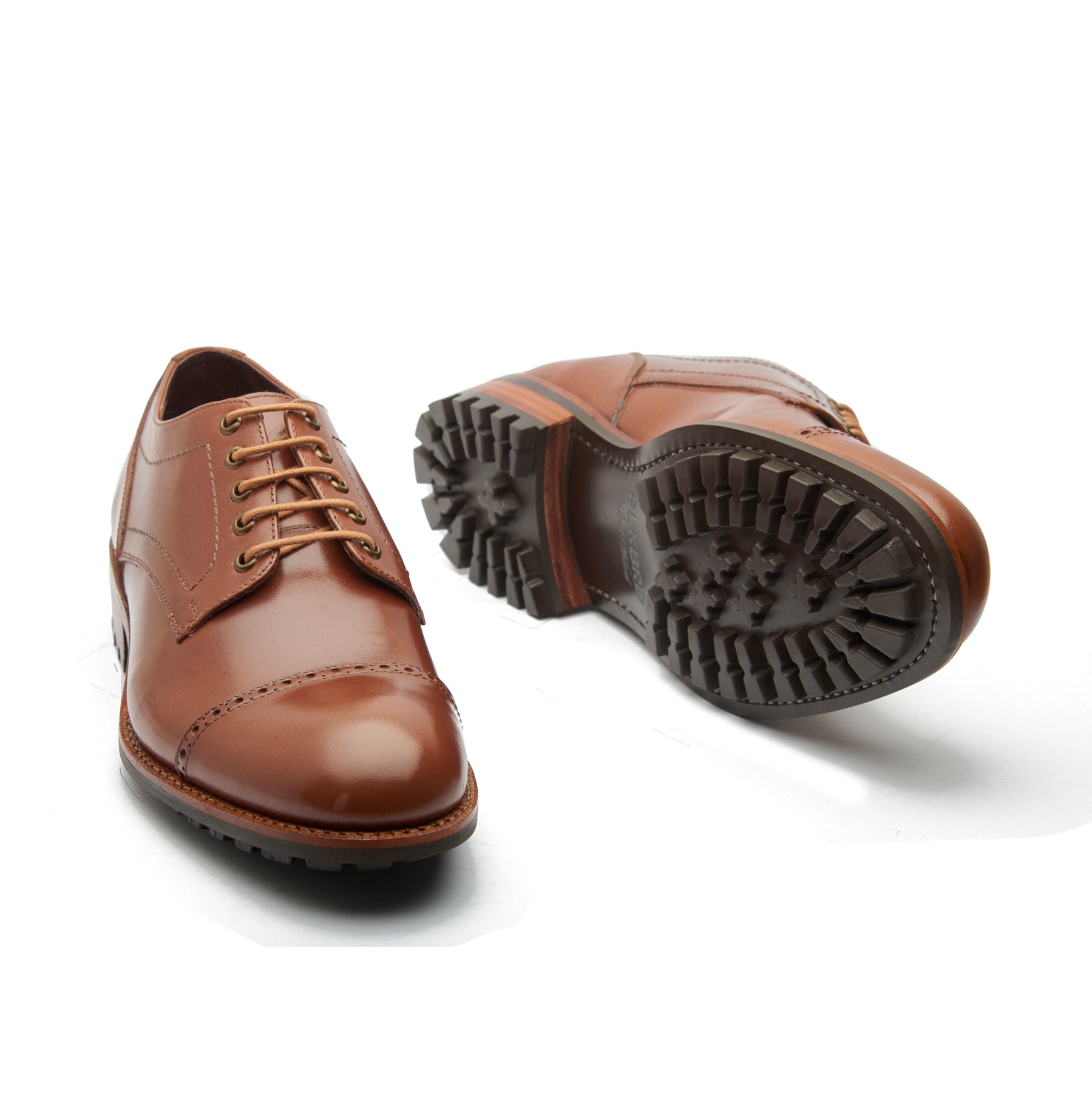 Ragna, Cap-Toe Derby Shoe - Brown Waxy Pull-up