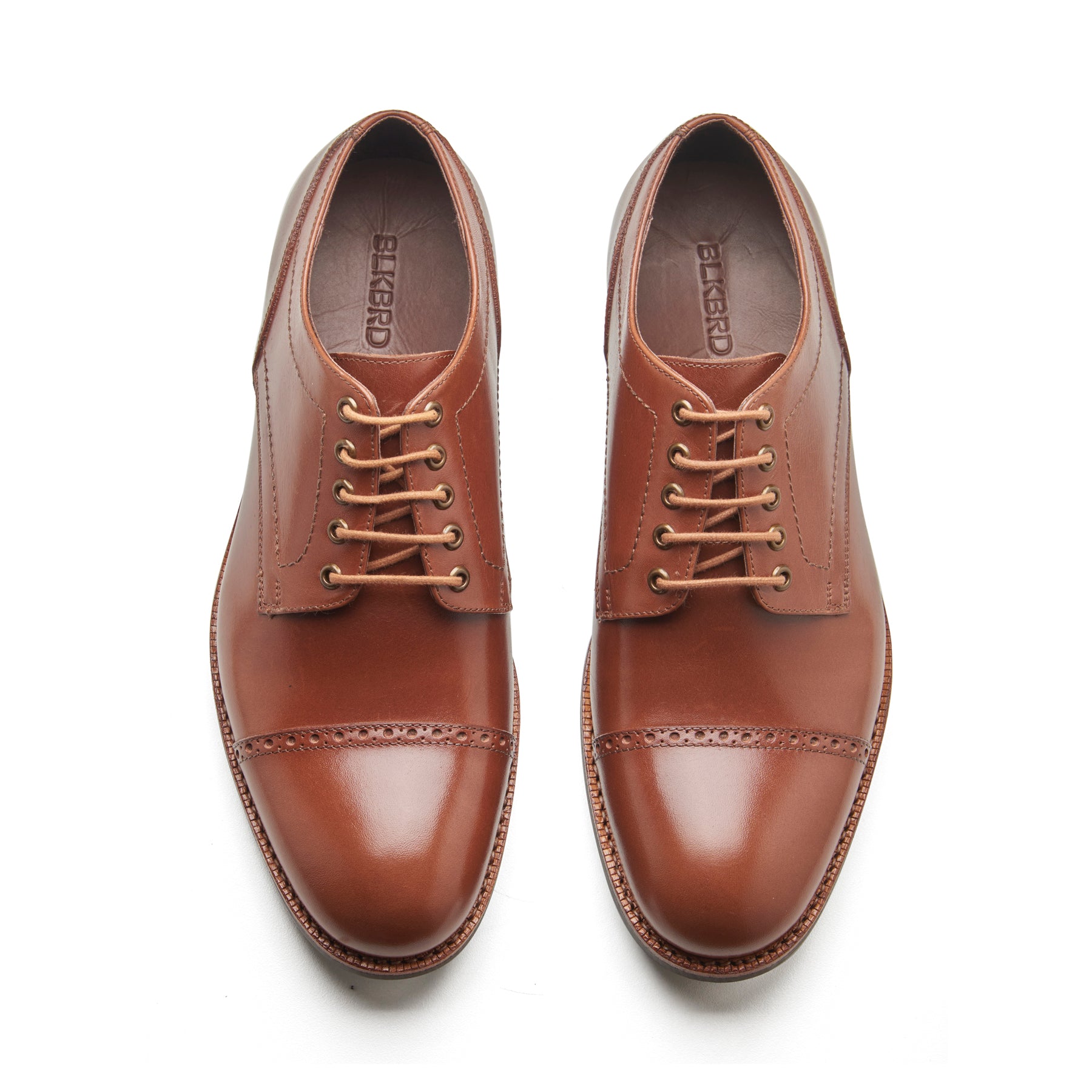 Ragna, Cap-Toe Derby Shoe - Brown Waxy Pull-up