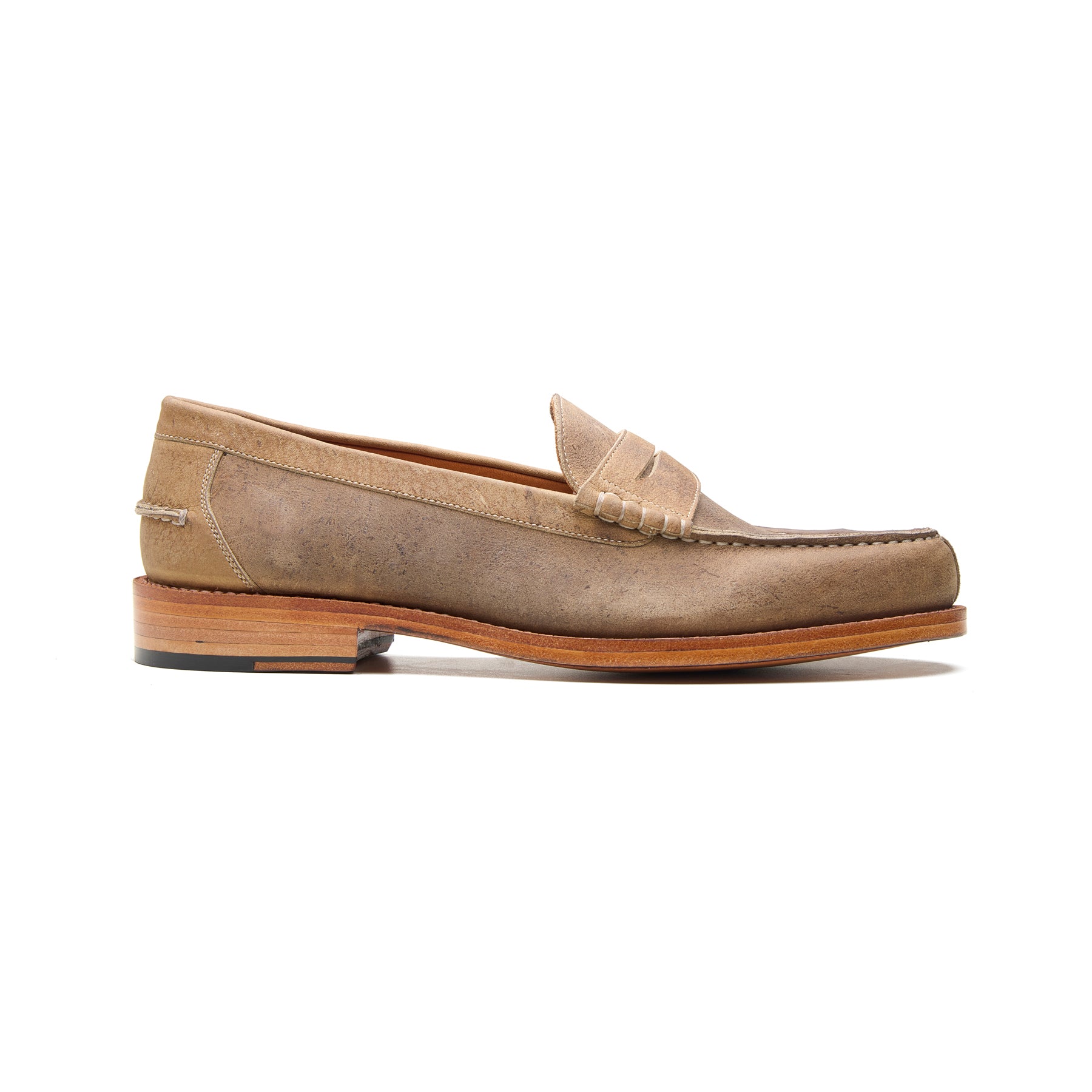 Niagara, Norwegian Split Toe Loafer - Beige Kudu Waxy | Goodyear Welted