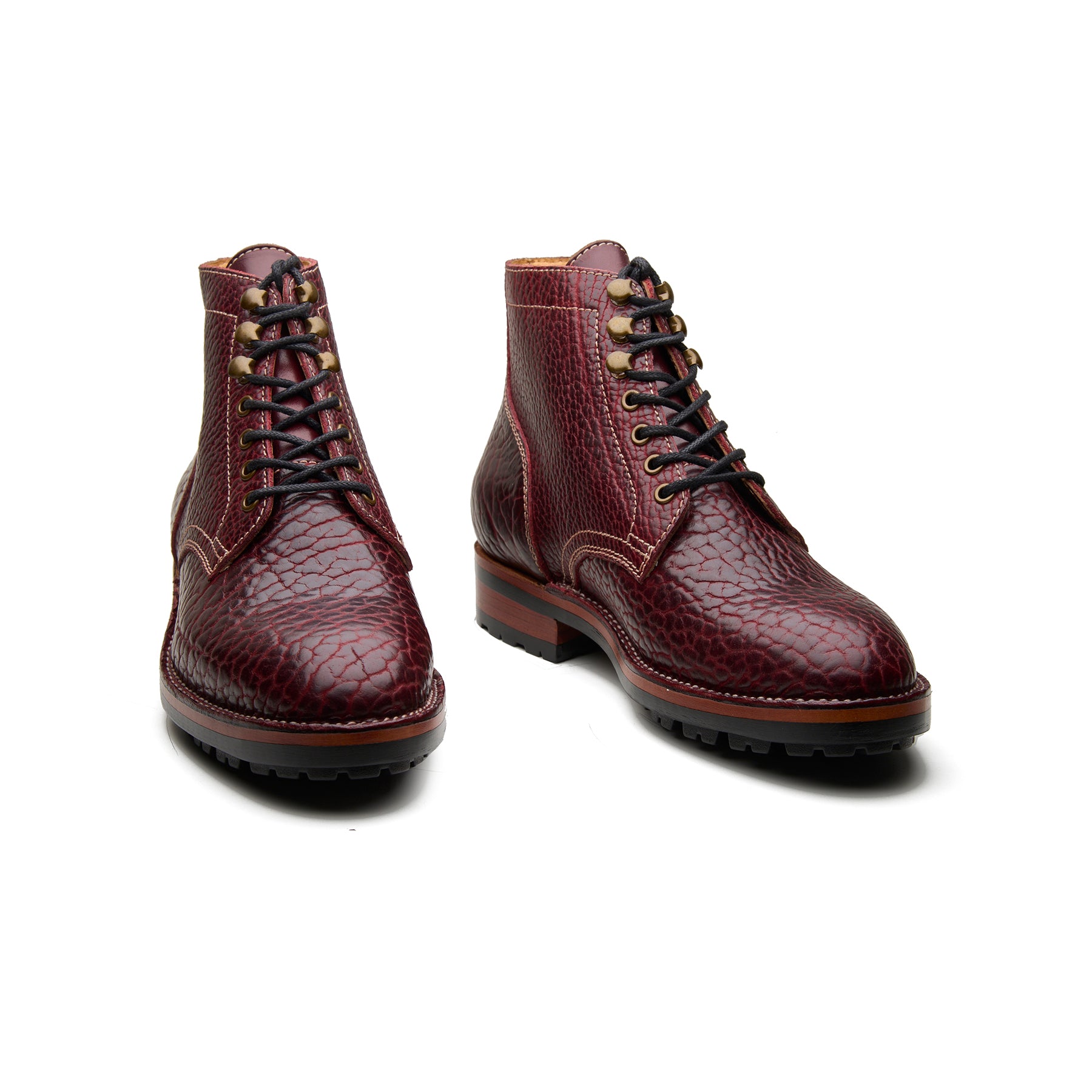 Rudiger-X, Service Boot - Black Cherry Shrunken Bison