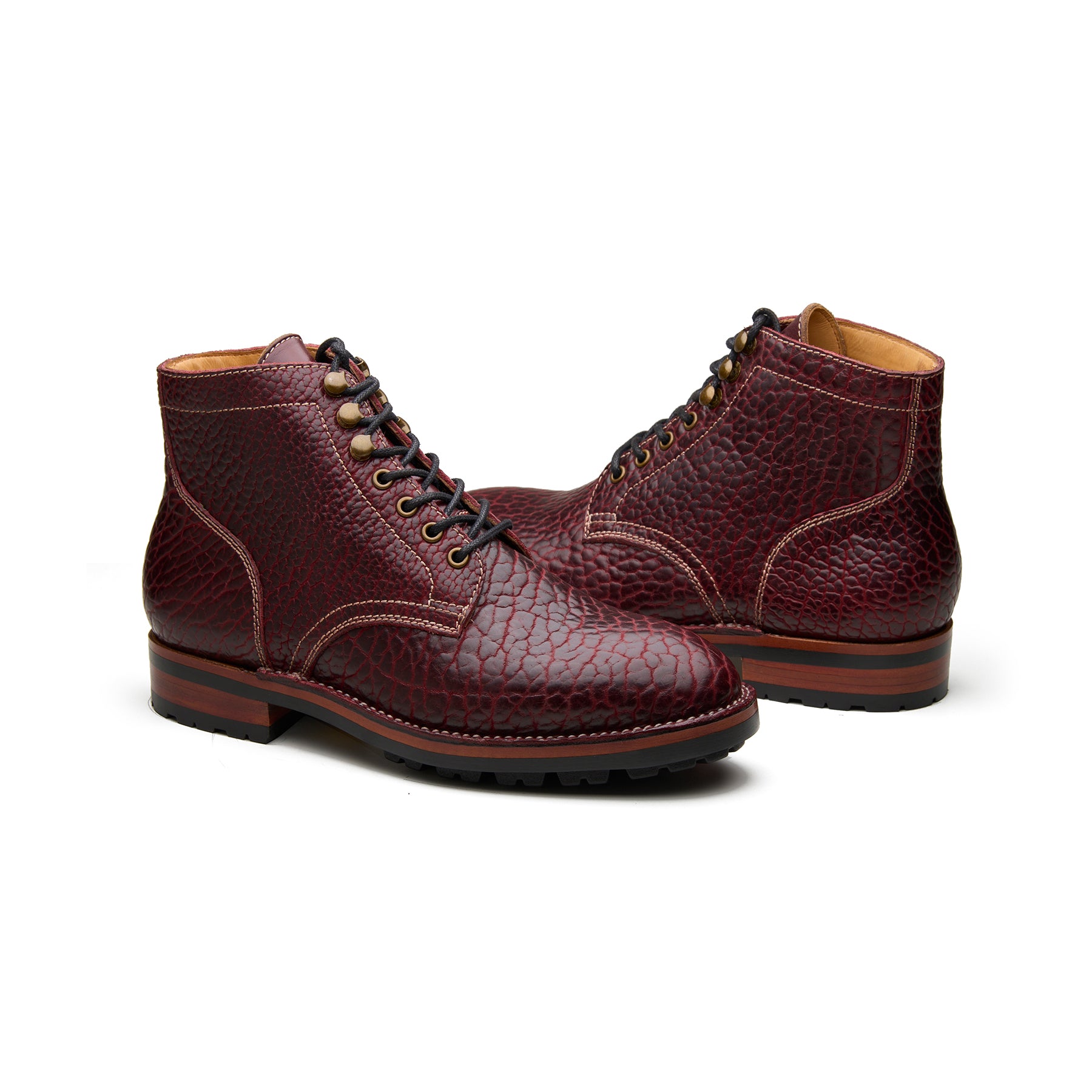 Rudiger-X, Service Boot - Black Cherry Shrunken Bison