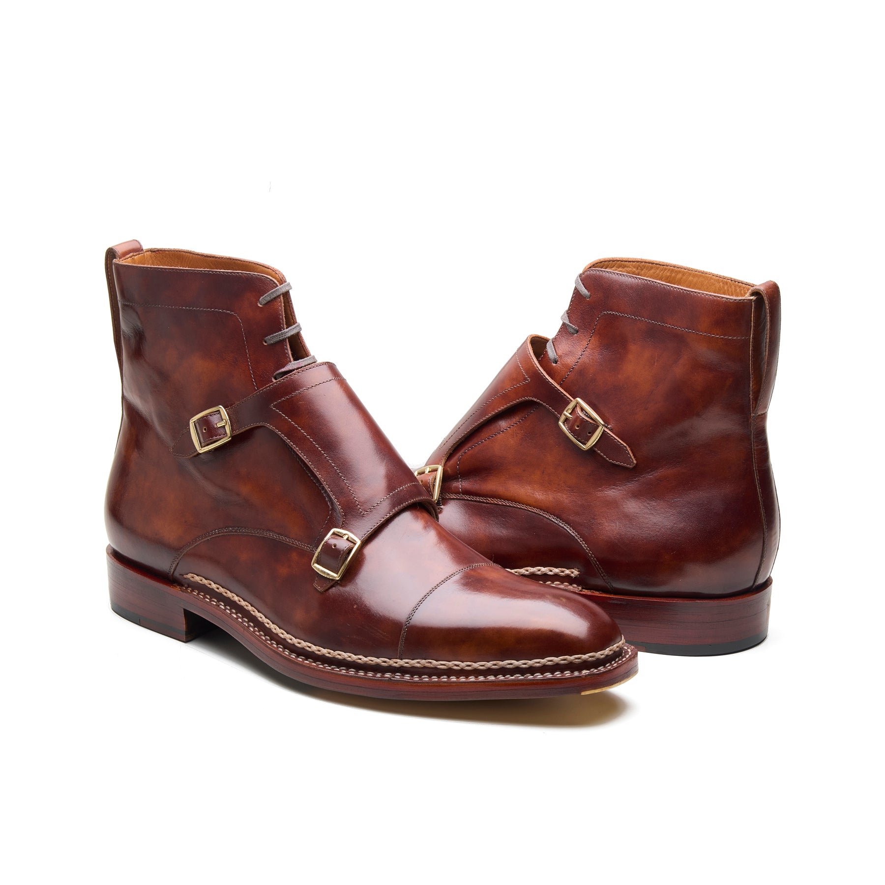Knight, Double Monk Boot - Chestnut Museum Calf | Hand Welted New Age
