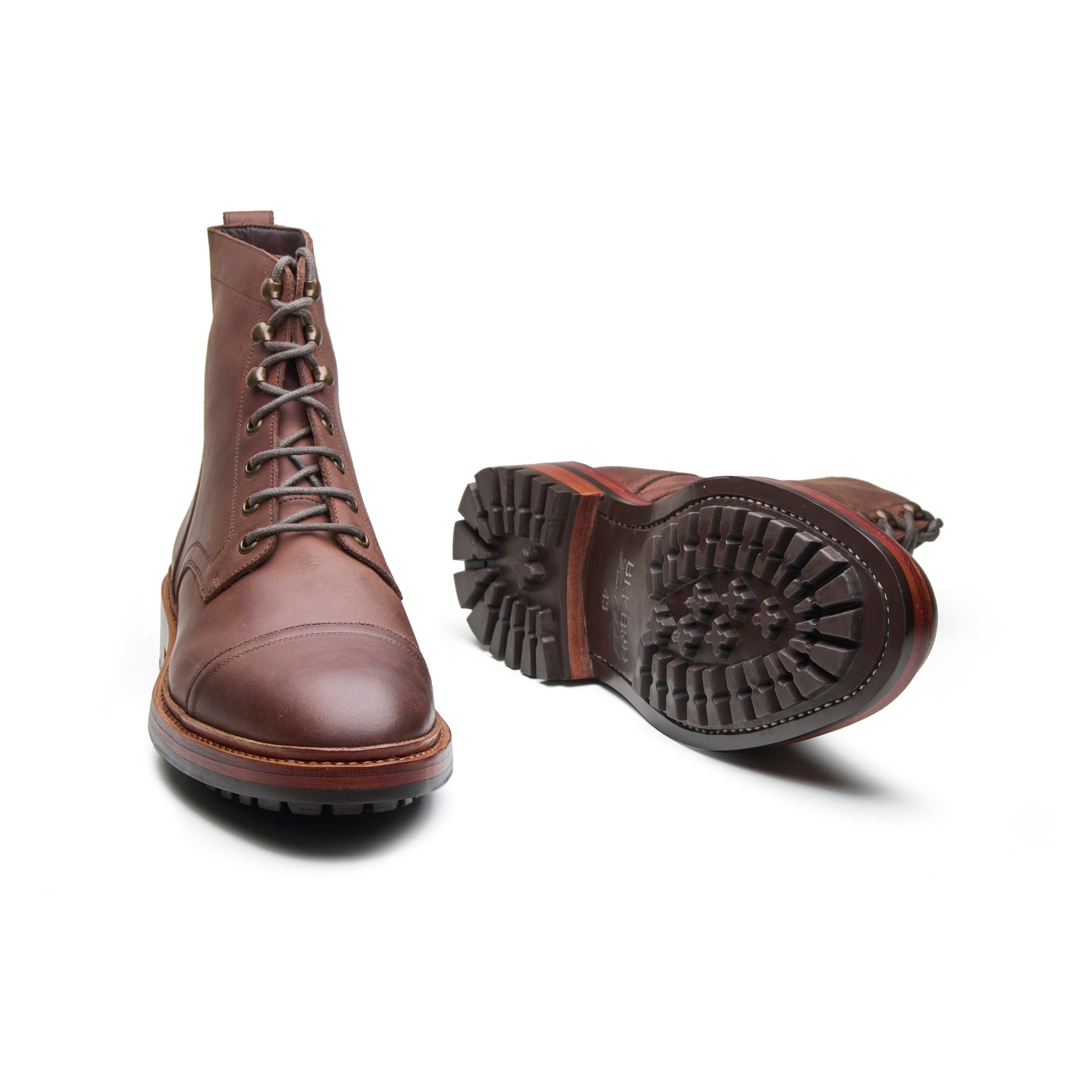 Dixon, Cap-Toe Derby Boot - Brown Waxy Pullup | Hand Welted Stout Boots
