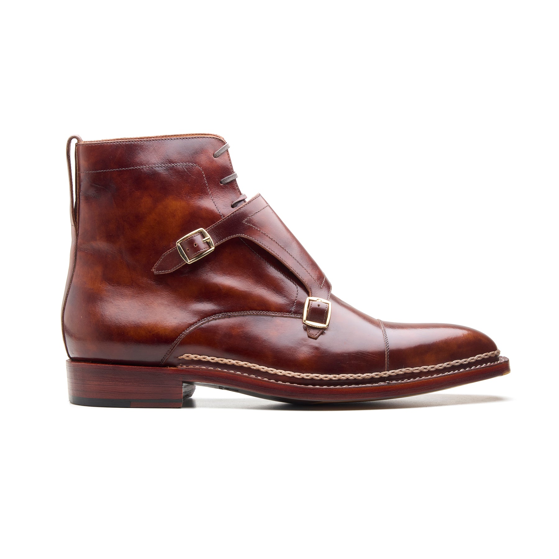 Knight, Double Monk Boot - Chestnut Museum Calf | Hand Welted New Age