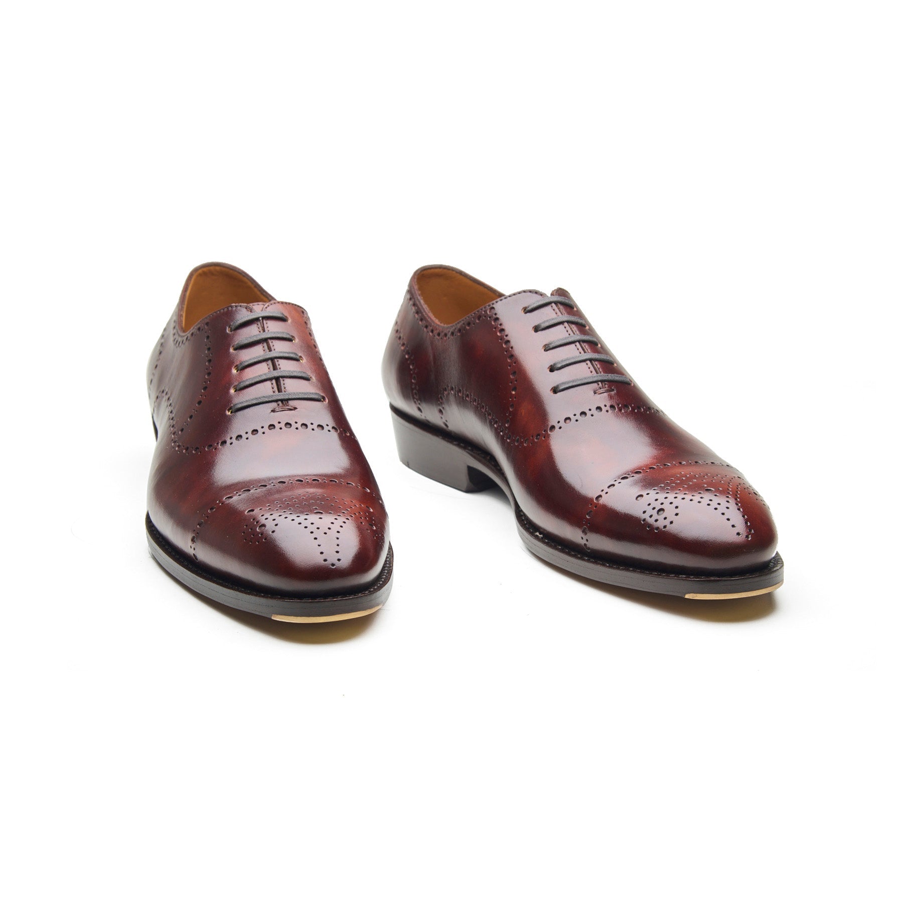 Constello-X, True Seamless | Faux Cap-toe Semi Brogue, Hand Welted - Chestnut Musuem Calf