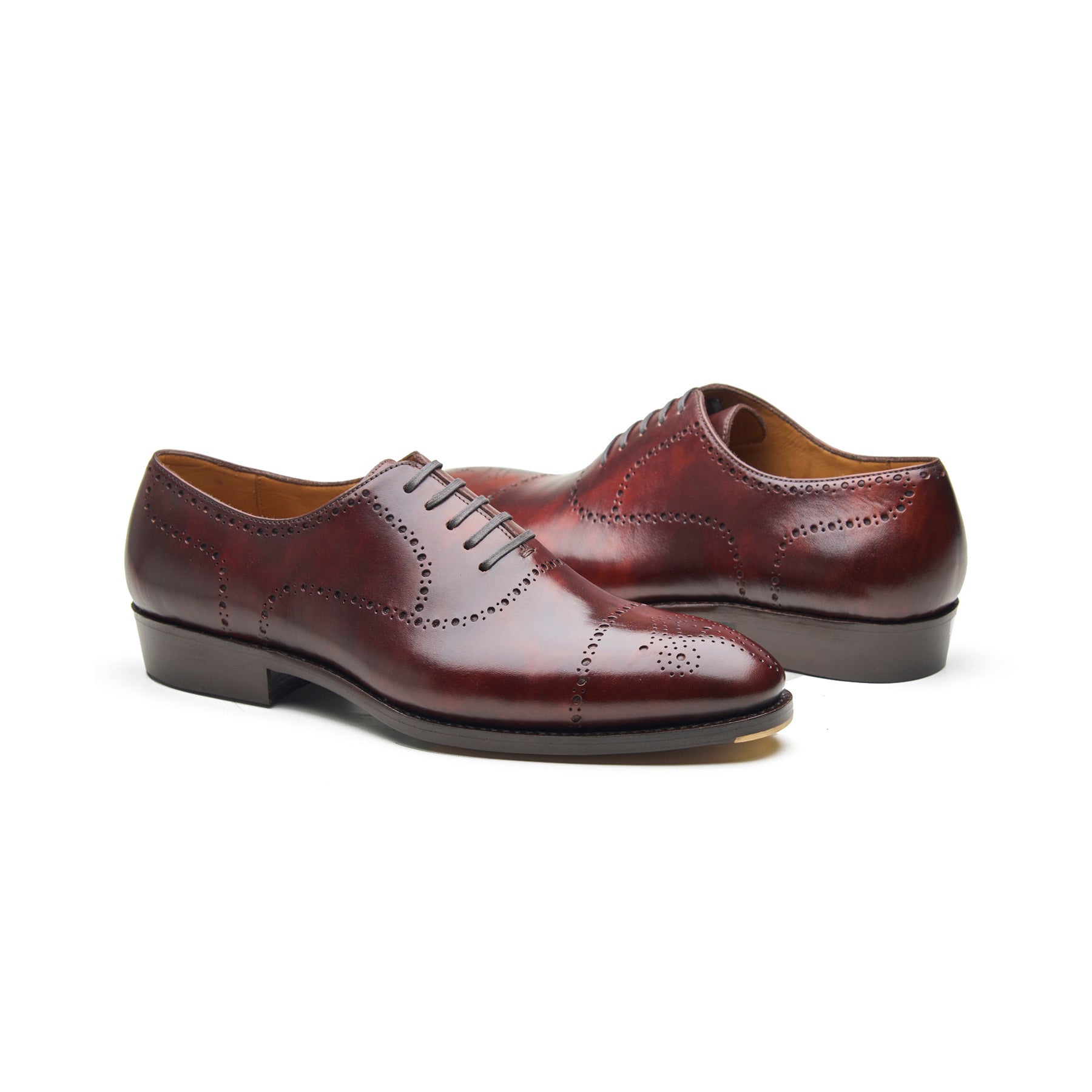 Constello-X, True Seamless | Faux Cap-toe Semi Brogue, Hand Welted - Chestnut Musuem Calf