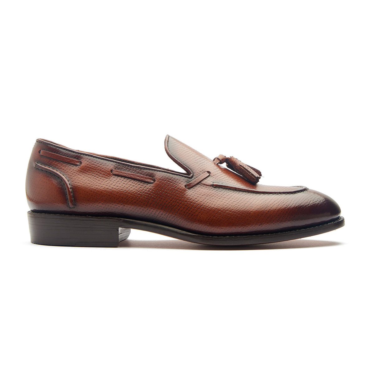 brown dress shoes with tassels Royce, Tassel Loafer - Cognac Hatchgrain The tassel loafer has Engagement Collection Buffalo Chicken Salad with Color:RUBY RED