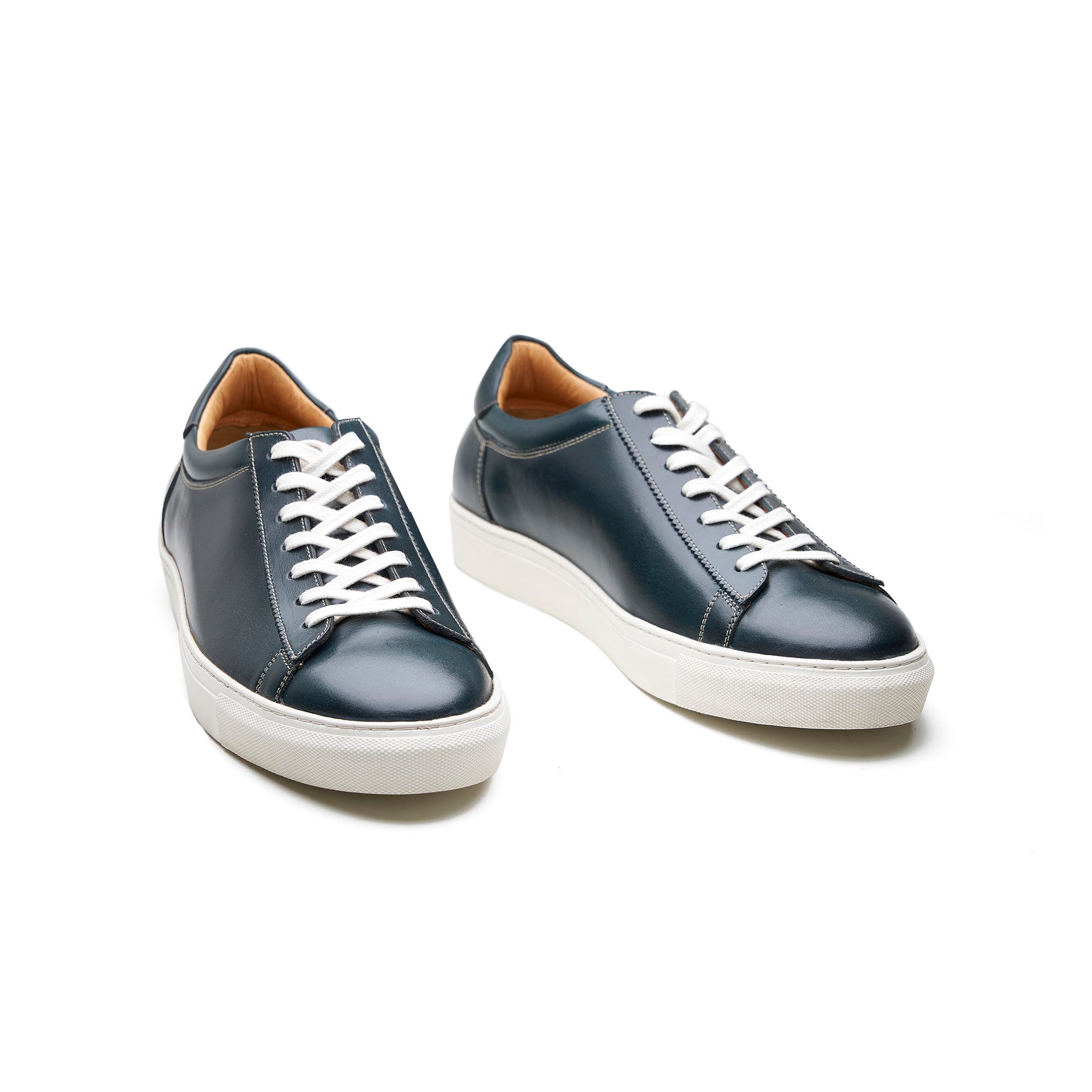 Perez, Lace-up Sneaker - Navy Pullup | Smart Casuals