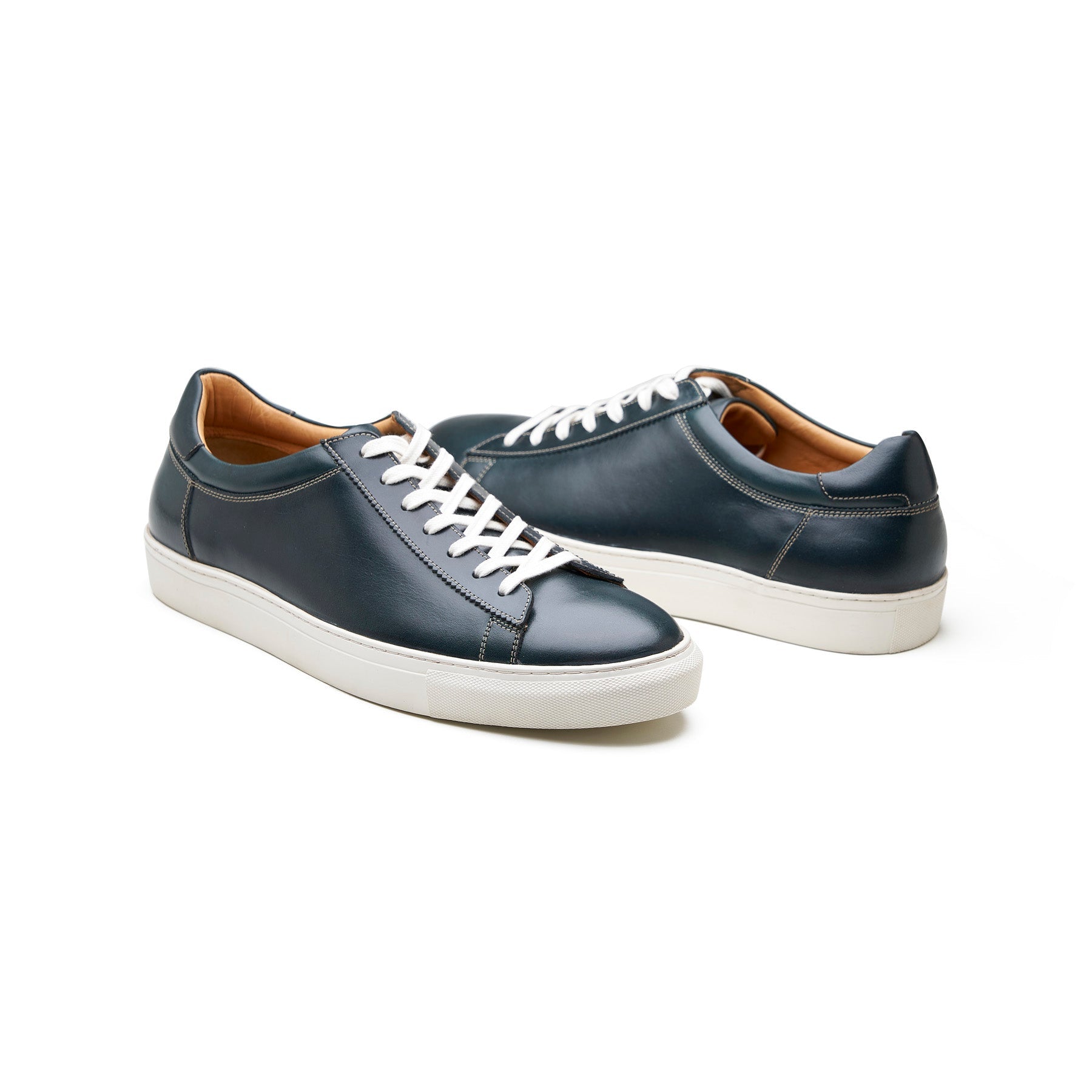Perez, Lace-up Sneaker - Navy Pullup | Smart Casuals