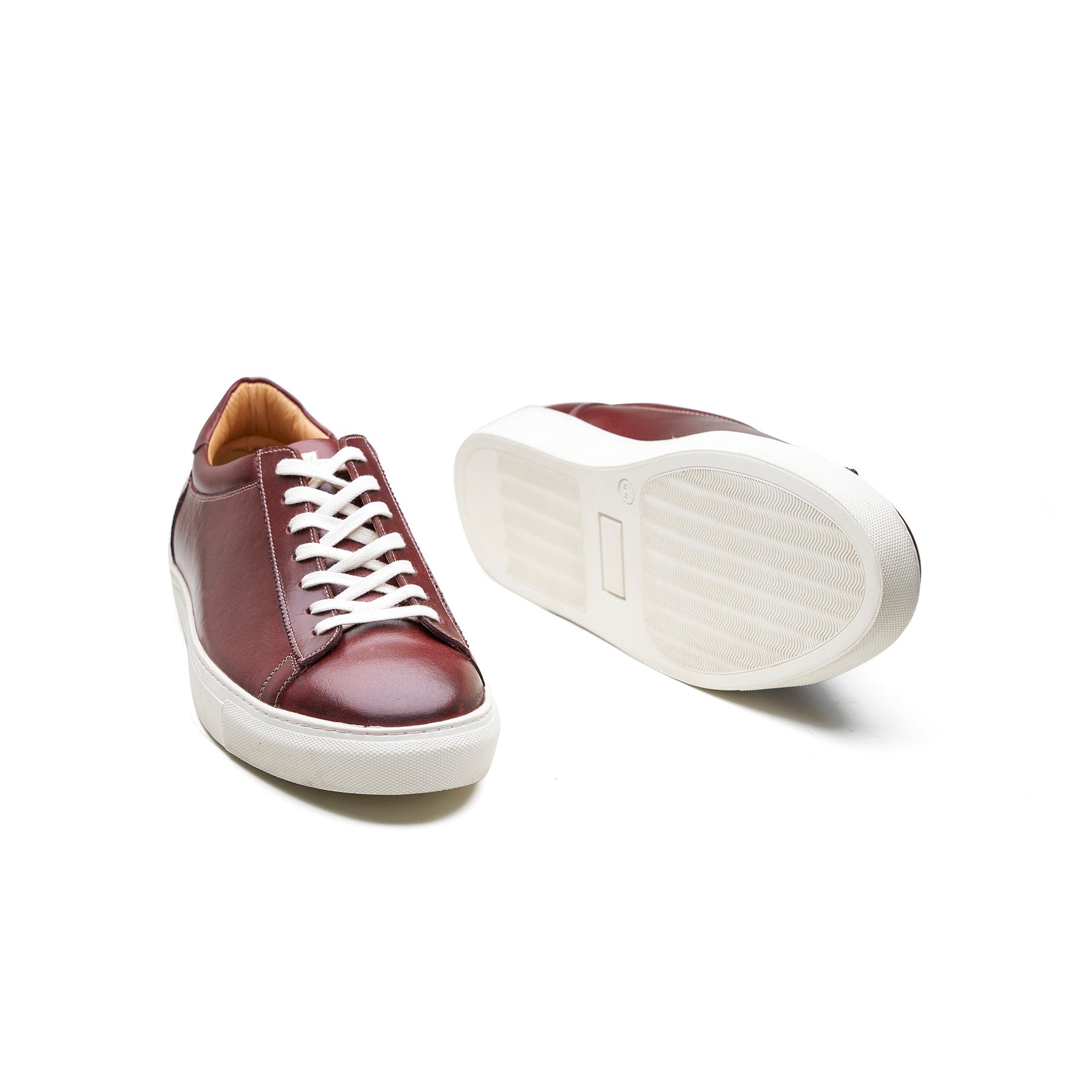 Perez, Lace-up Sneaker - Burgundy Pullup | Smart Casuals