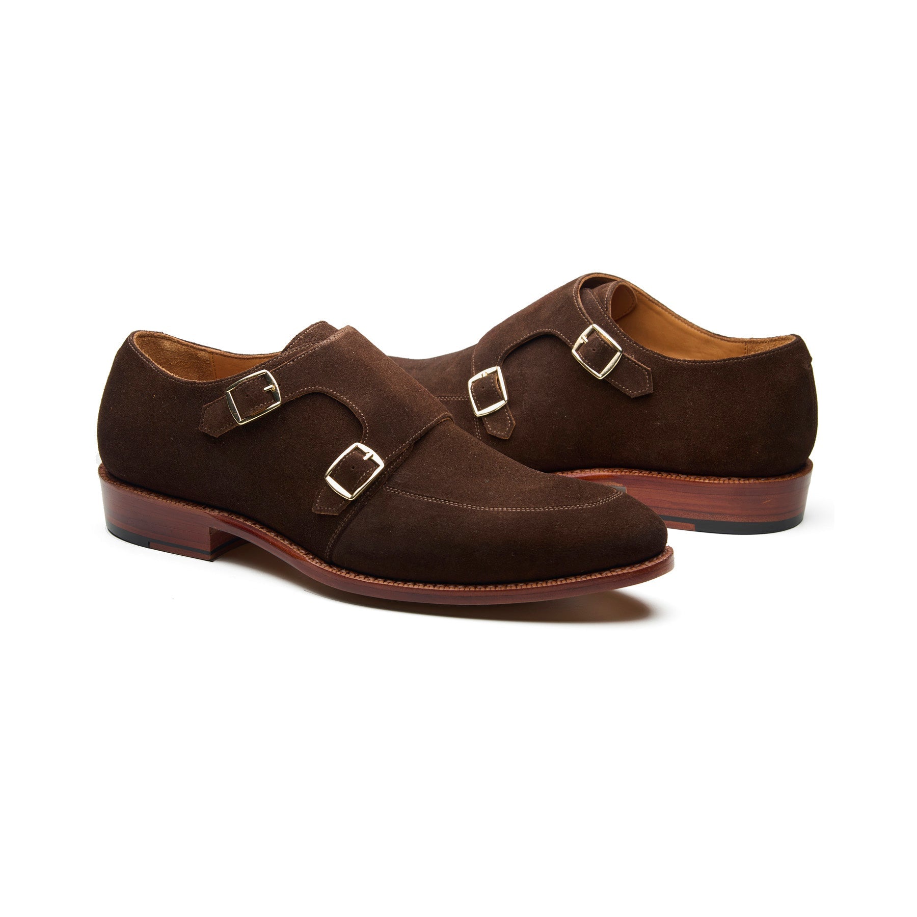 Luigi, Double Monk Strap - Brown Go Rain Suede | Summer Classics