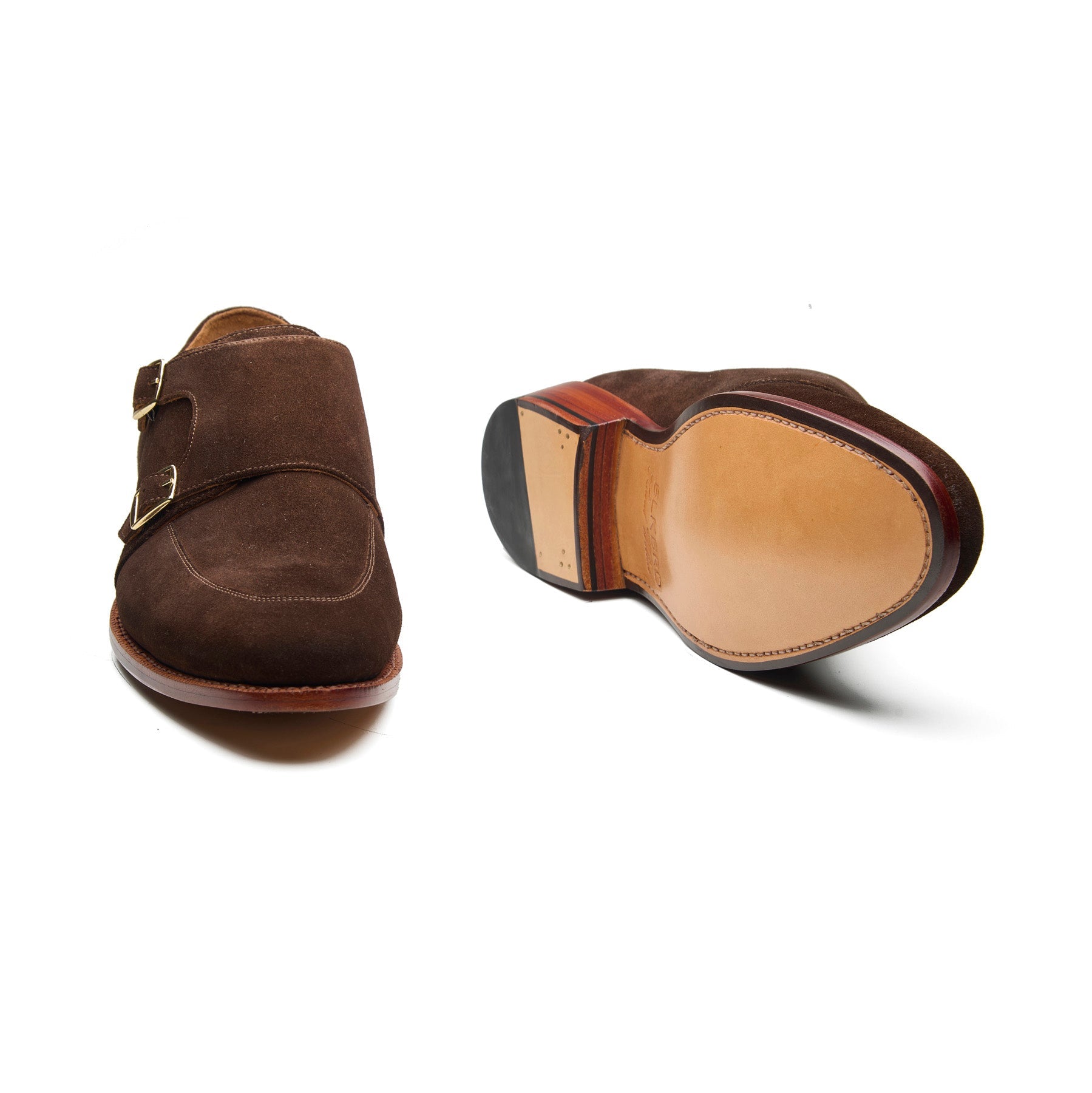 Luigi, Double Monk Strap - Brown Go Rain Suede | Summer Classics