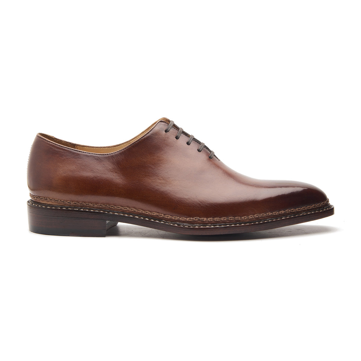 Brown Leather Oxfords with Stitched Soles Professor Oxford Brown Leather Shoes For Men - The Jacket Maker main image 2