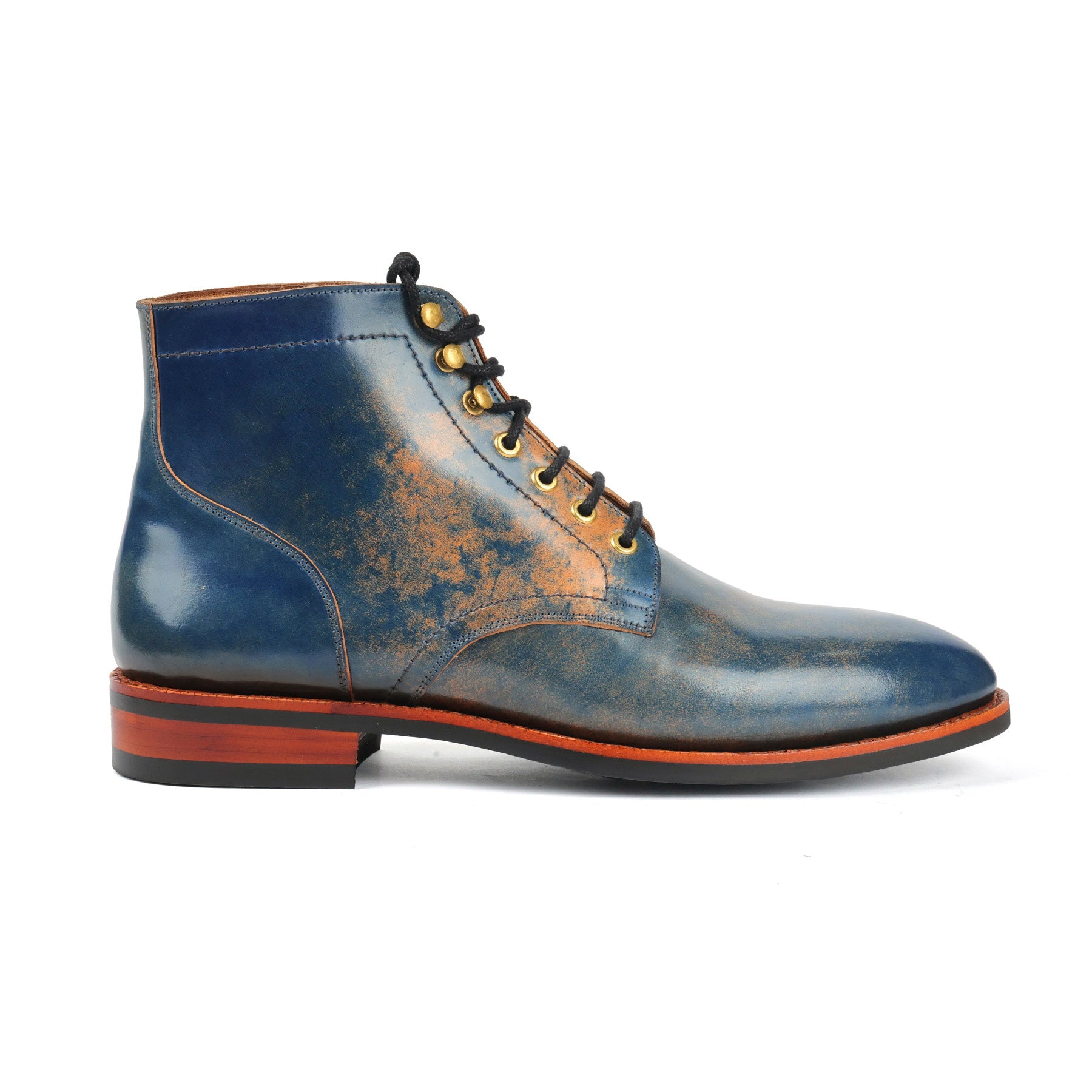Ocean, Hand Welted Boot - Shell Cordovan Marble Blue |Cordovan Series