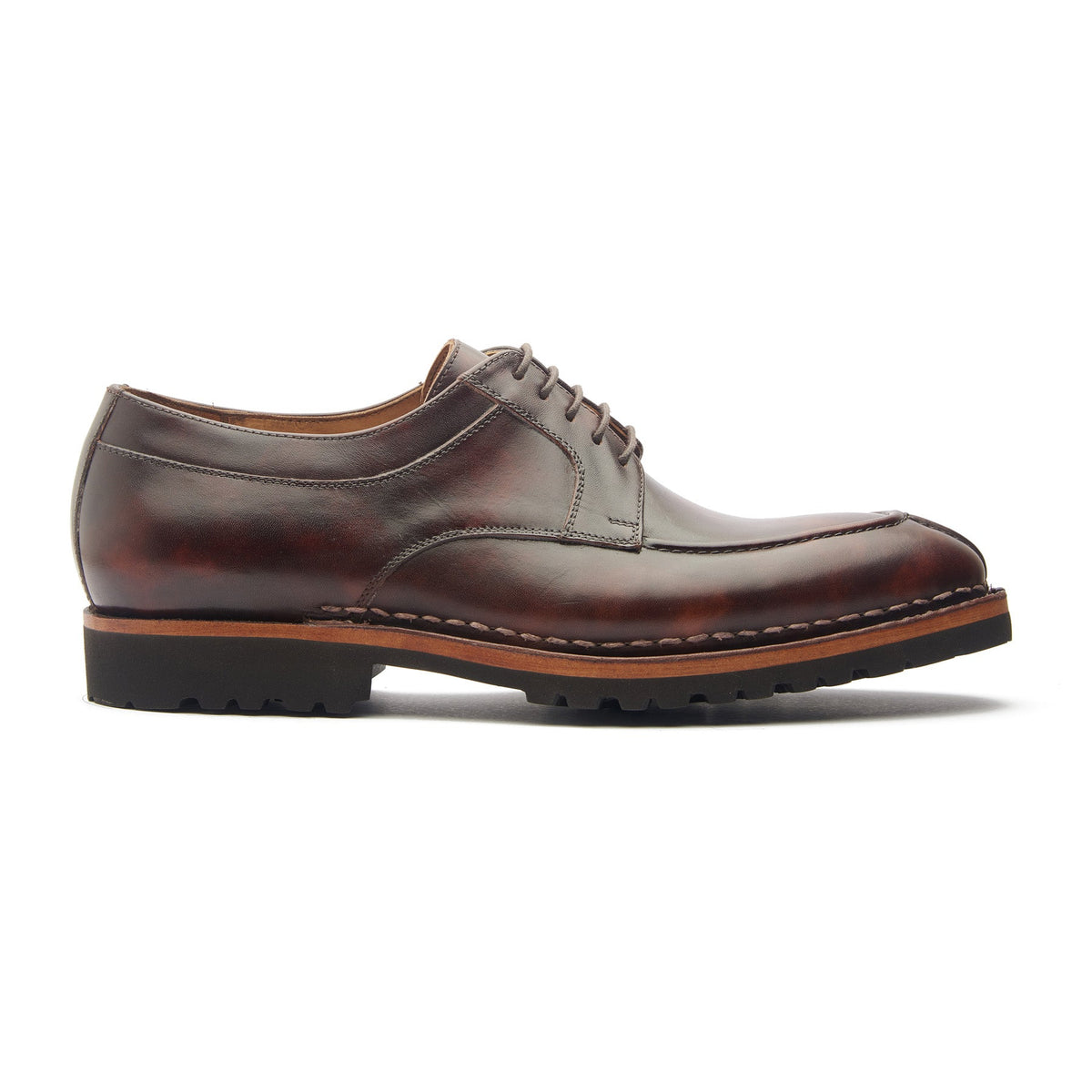 Aurora, Split Toe Derby - Chestnut Museum Calf | Norwegian Constructio