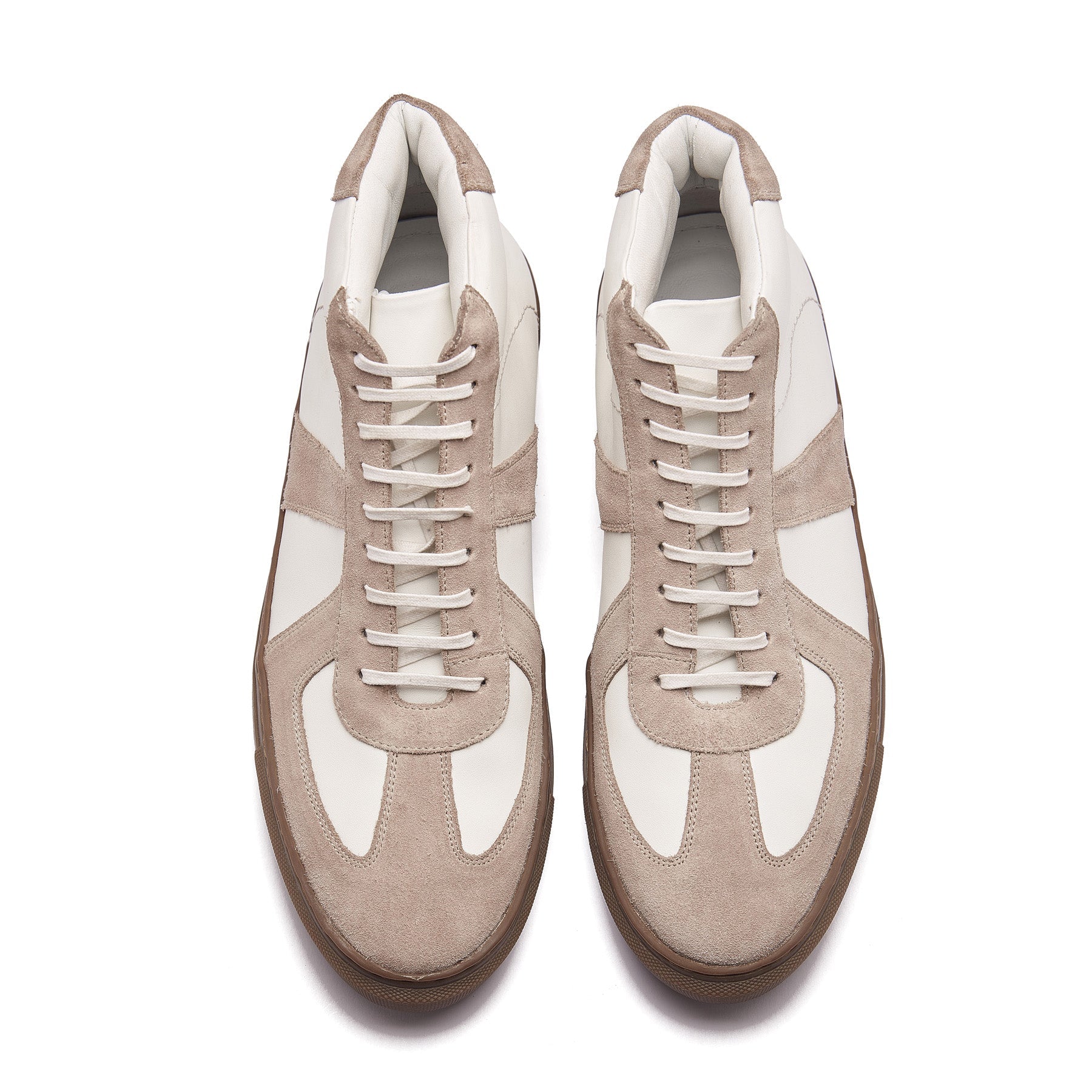 Martin, German Army Trainer - White & Beige Suede | Smart Casuals
