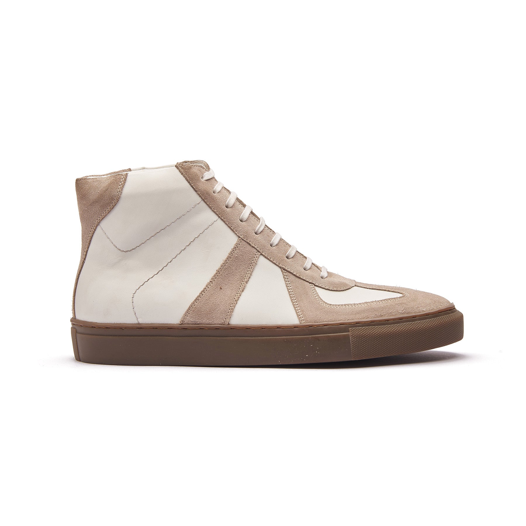 Martin, German Army Trainer - White & Beige Suede | Smart Casuals