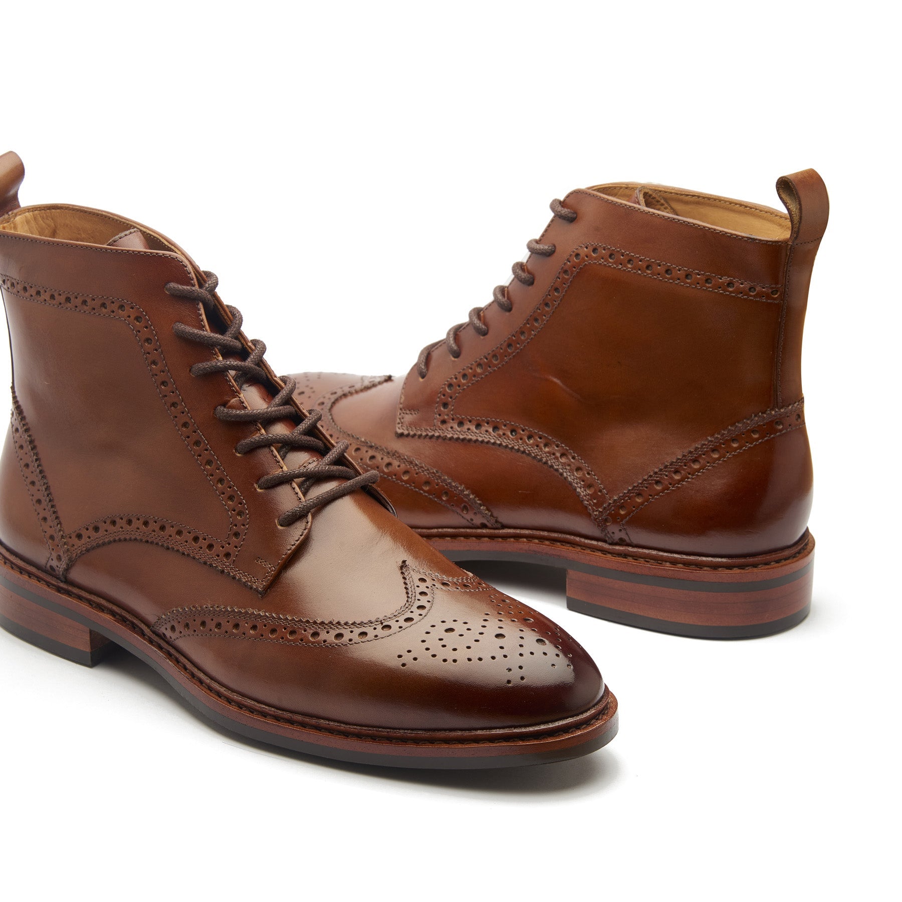 Lewinsky, Wingtip Derby Boot - Walnut Tan | Hand-welted Classics Colle