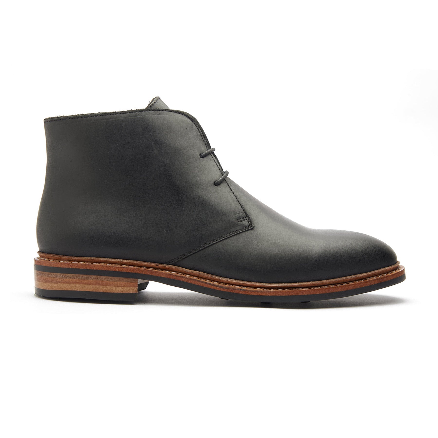 Fenrir, Chukka Boot - Black Waxy Pullup | Storm Welt Construction | Hand Welted Stout Boots