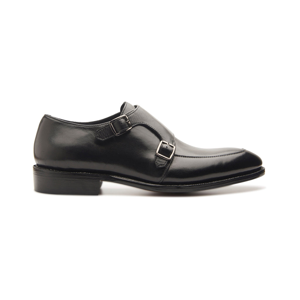 Luigi, Double Monk Strap - Black | The Classics - BLKBRD SHOEMAKER